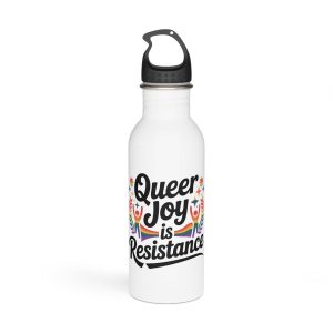Queer Joy Is Resistance T Shirt Design Isolated White Background Stainless Steel Water Bottle