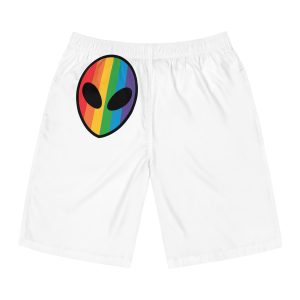 Rainbow Alien Head Lgbt Pride Illustration Mens Board Shorts Aop
