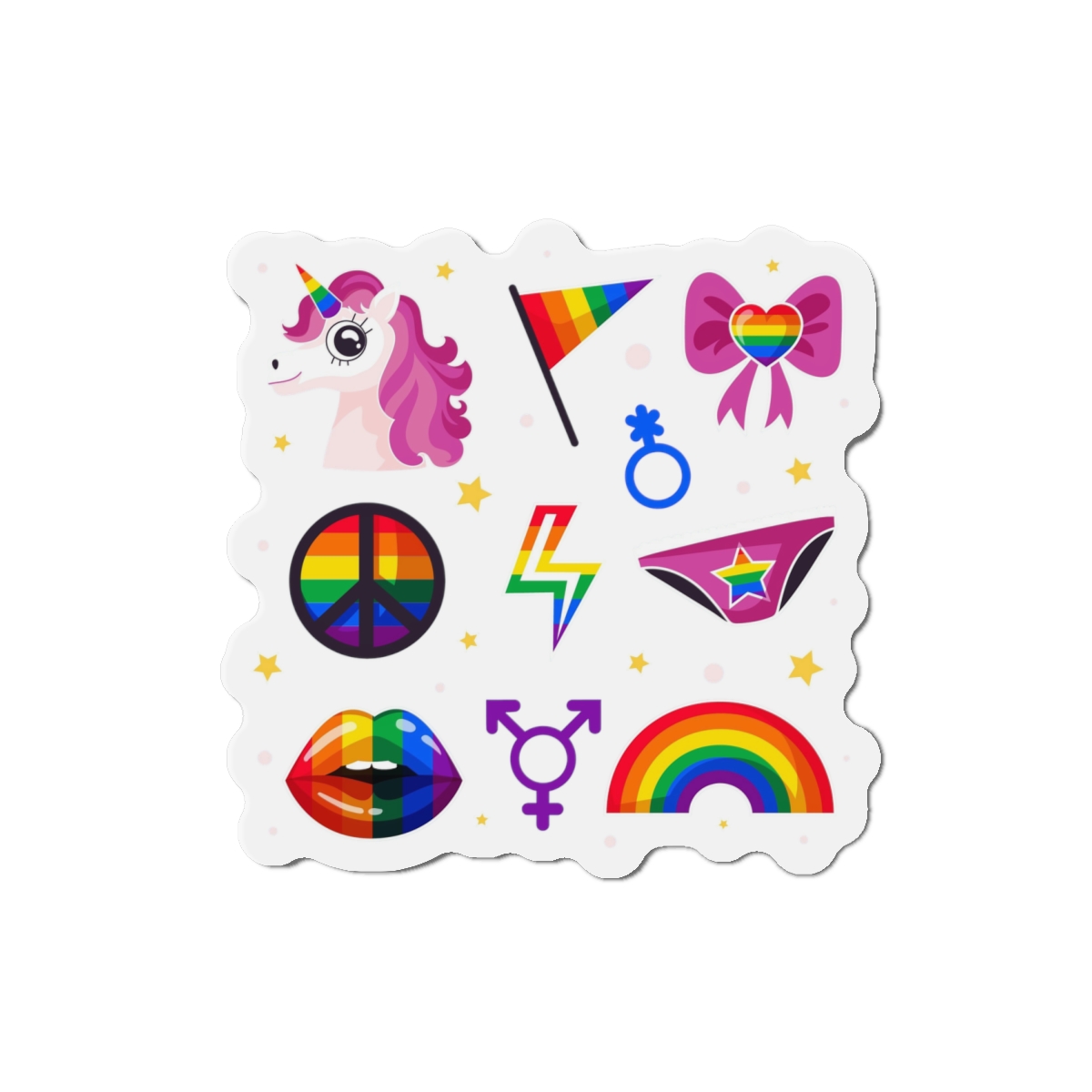 Flat Pride Month Lgbt Elements Collection Die Cut Magnets - Image 13