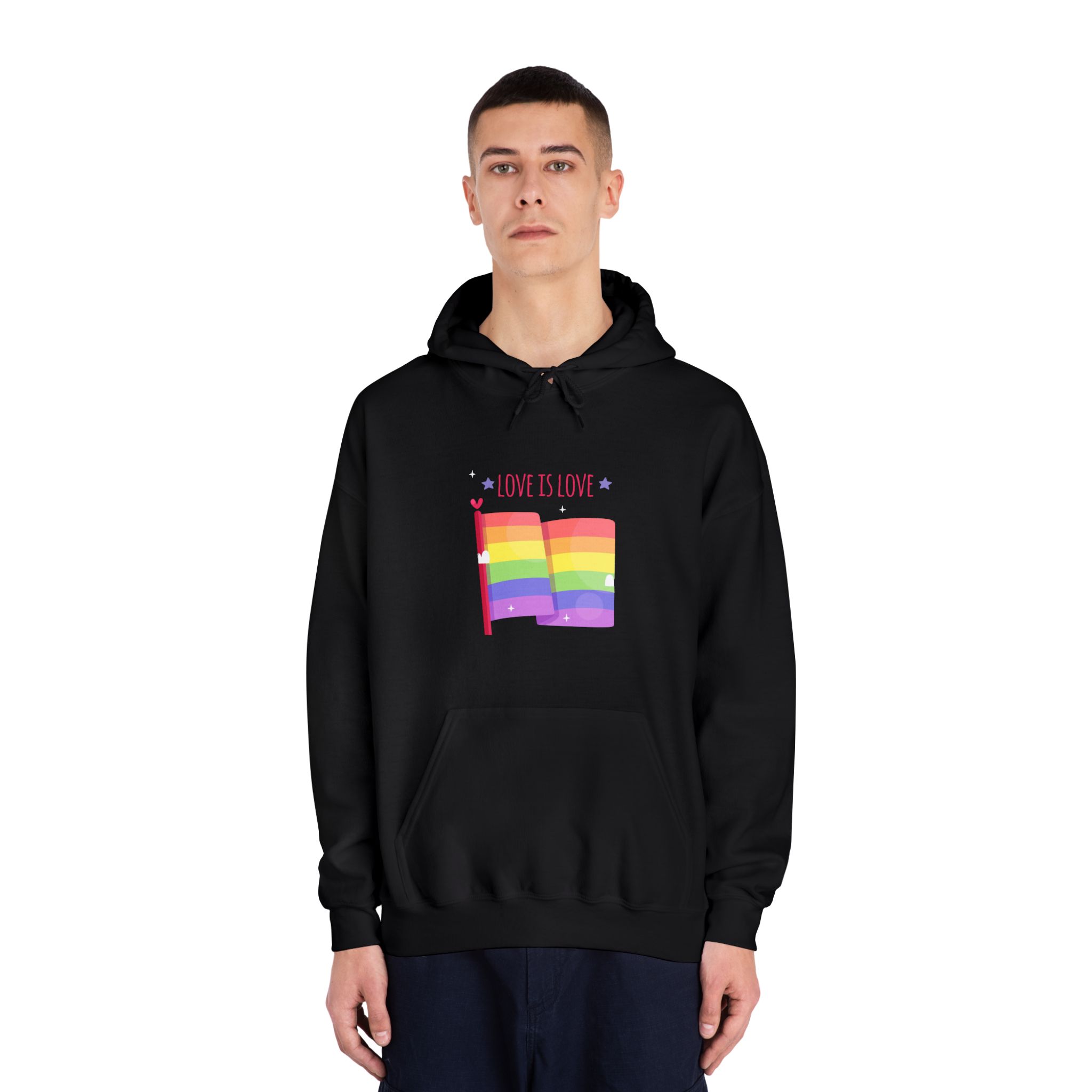 Pride Day Flag With Love Unisex Dryblend Hooded Sweatshirt - Image 11