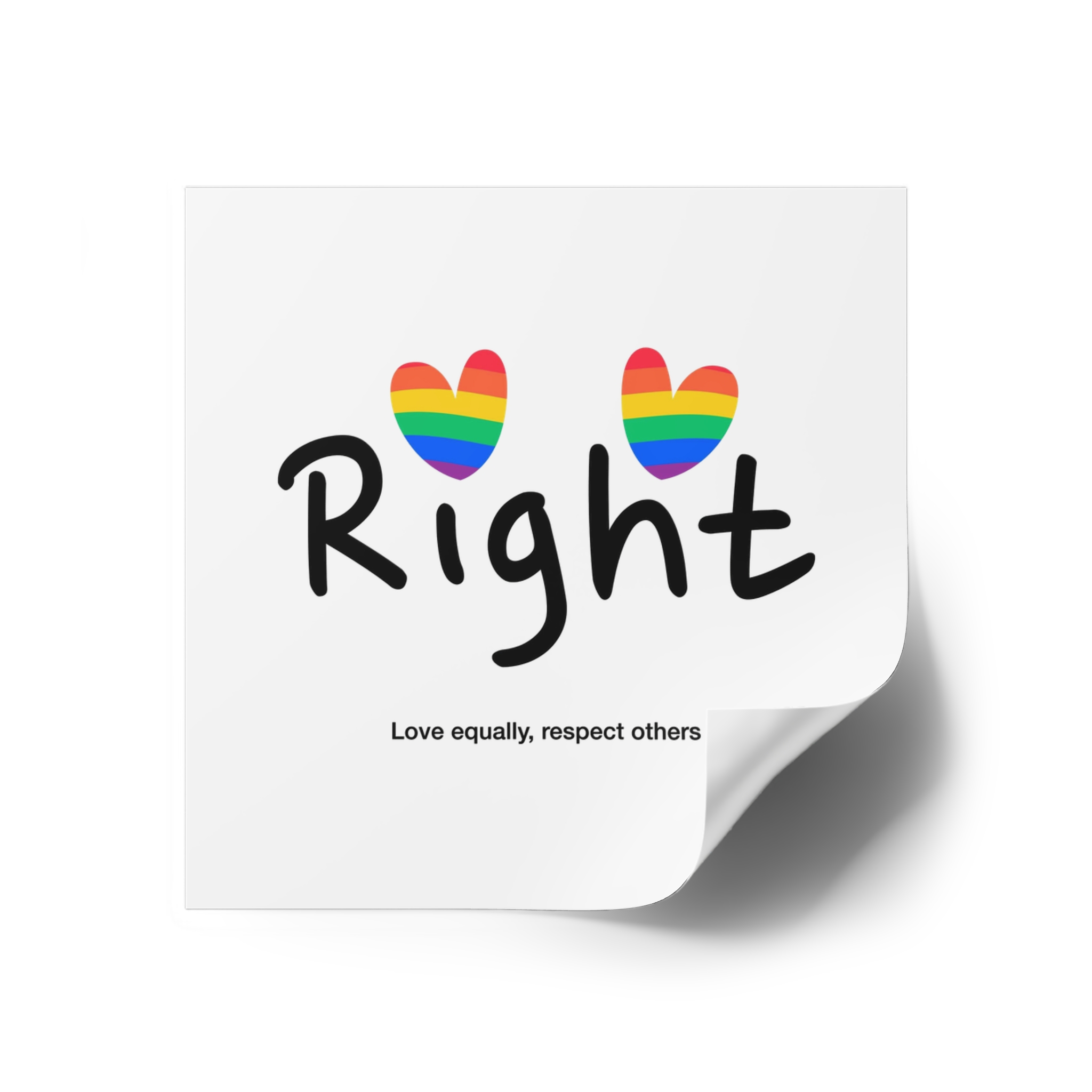 Love Letter Pride Rainbow Lettering Text Writing Pattern Freedom Love Heart Homo Colors Flag Parade(1) Laminate Stickers Square - Image 26