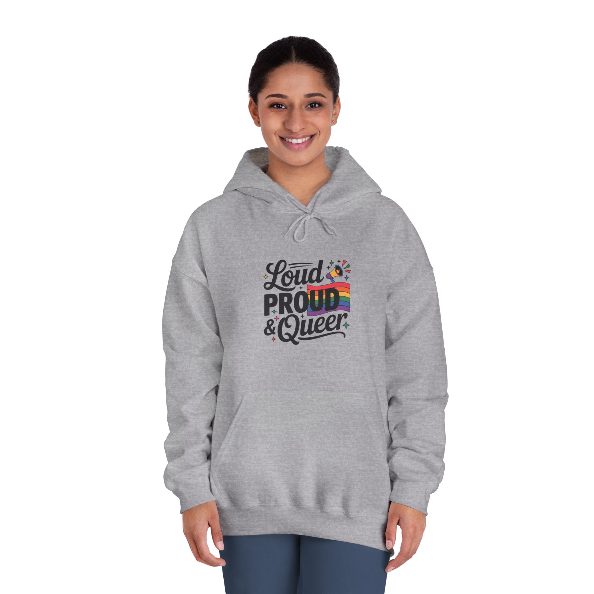 Loud Proud Queer T Shirt Design Isolated White Background2 Unisex Dryblend Hooded Sweatshirt - Image 16