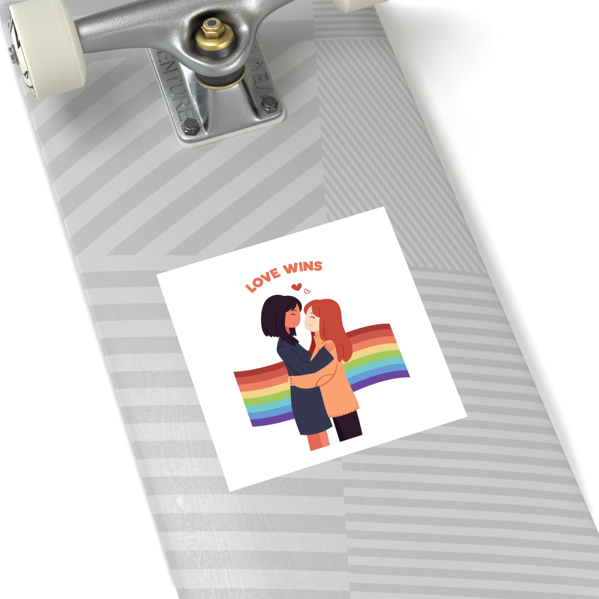 Pride Day People With Women Laminate Stickers Square - Image 44