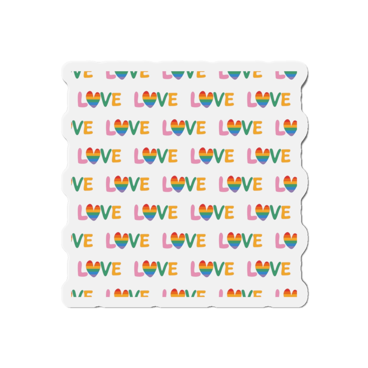 Rainbow Love Lettering Seamless Pattern Happy Pride Minimalistic Background With Simple Text Die Cut Magnets - Image 7