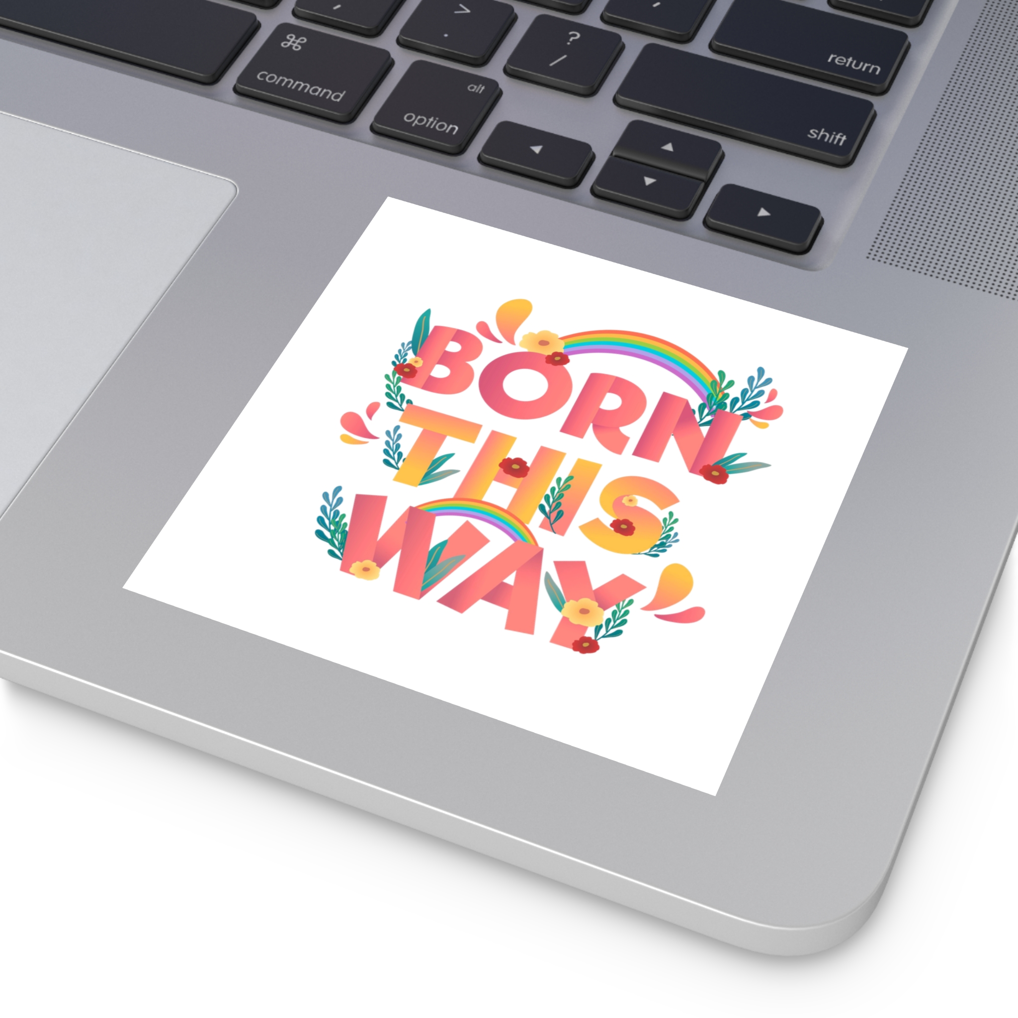 Pride Day Positive Lettering Design Laminate Stickers Square - Image 19