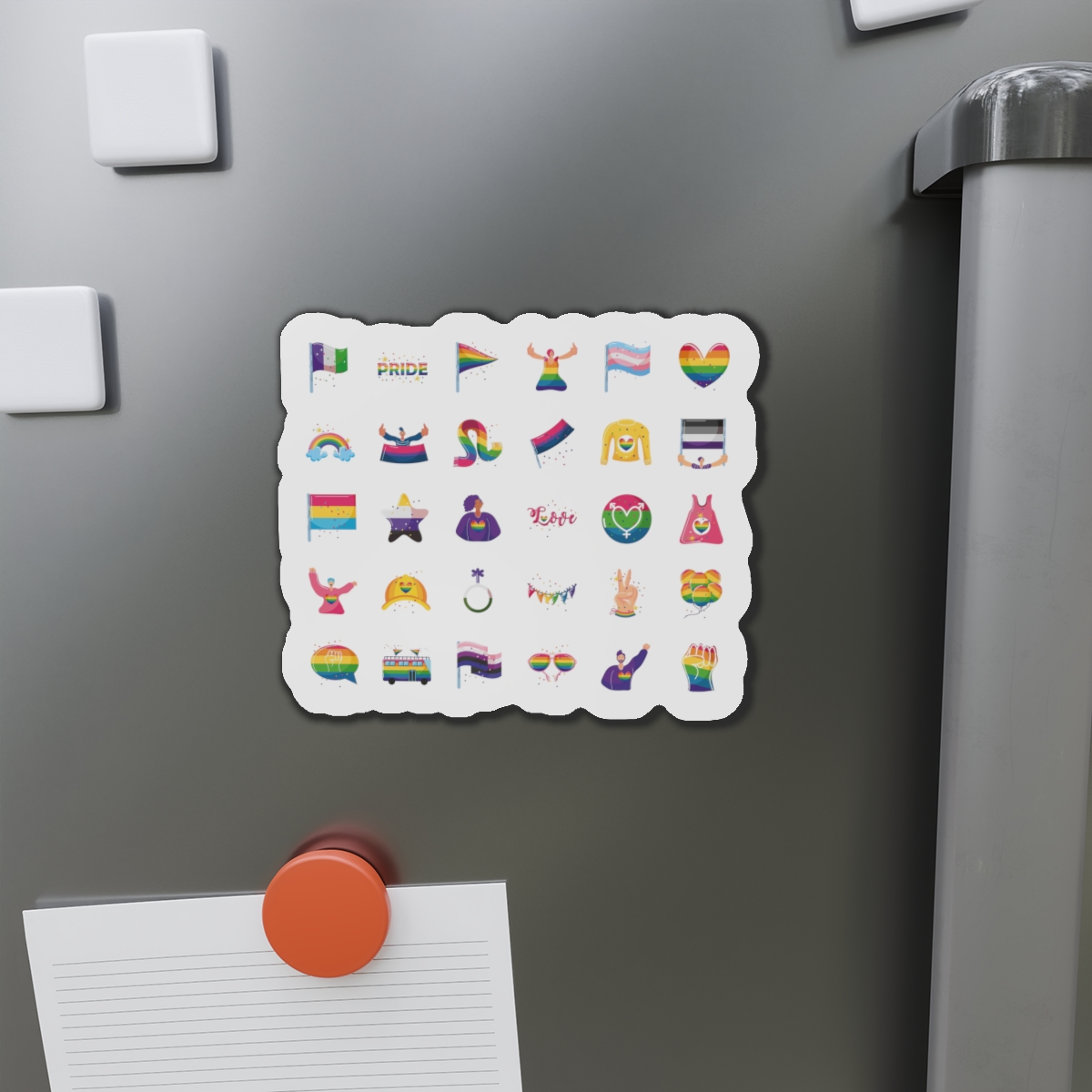 Set Icons With Lgbtq Community Symbols Die Cut Magnets - Image 14