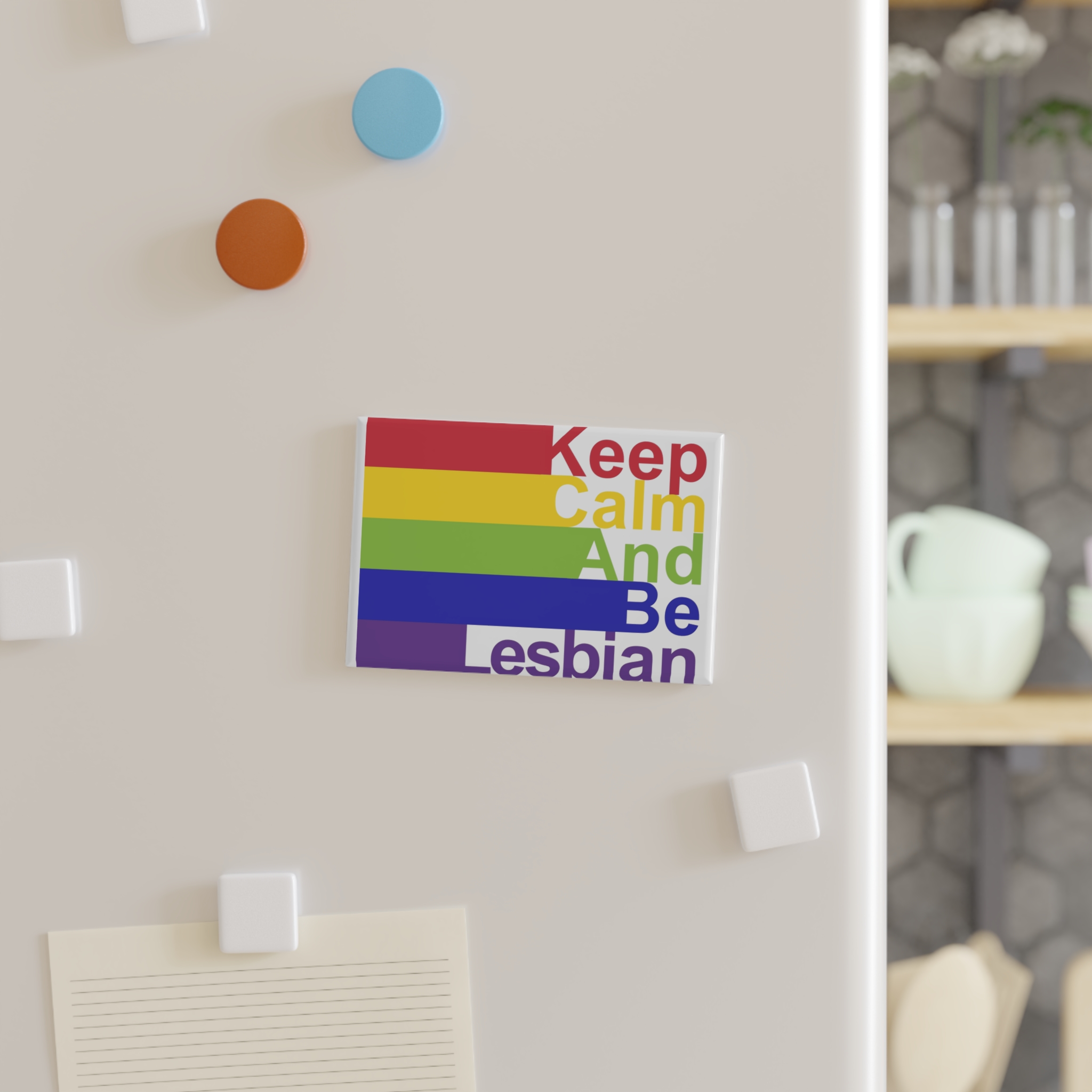Lgbt Concept Motivating Phrase Colors Rainbow Keep Calm Be Yourself Button Magnet Rectangle 1 And 10 Pcs - Image 3
