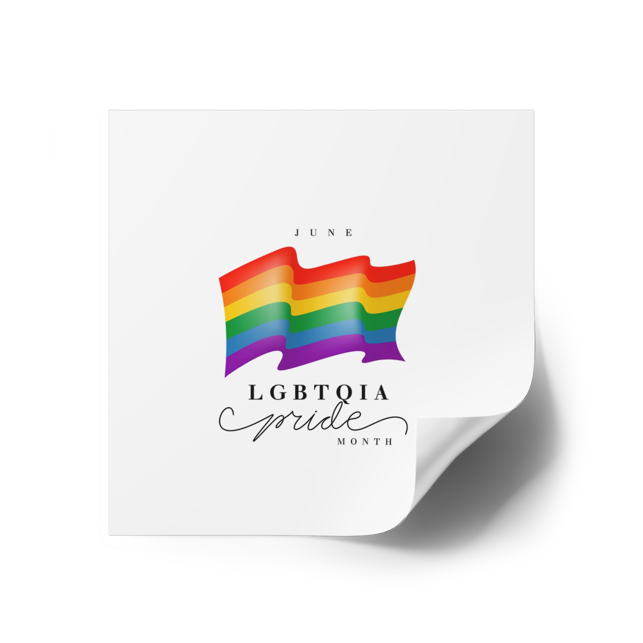 Lgbt Pride Month 2024 Concept Freedom Rainbow Flag With Hearts Gay Parade Vector Laminate Stickers Square - Image 26