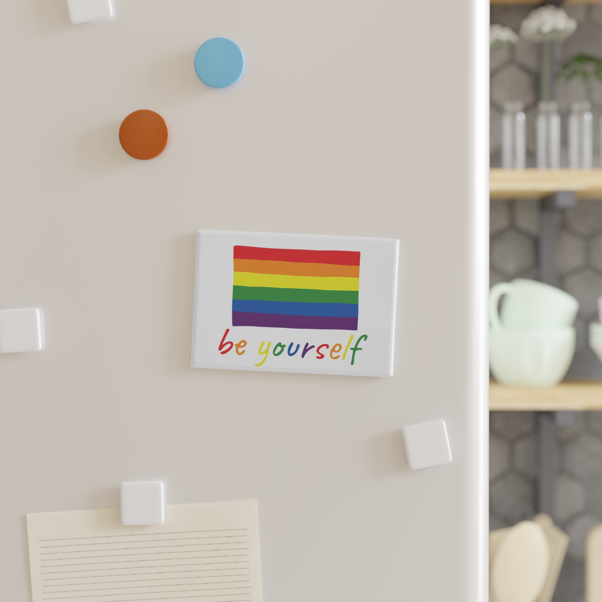 Colorful Gay Pride Flag Happy Pride Day Lgbtq Community Pride Month Vector Hand Drawn Doodle Posters Stickers Logo Cards(2) Button Magnet Rectangle 1 And 10 Pcs - Image 7