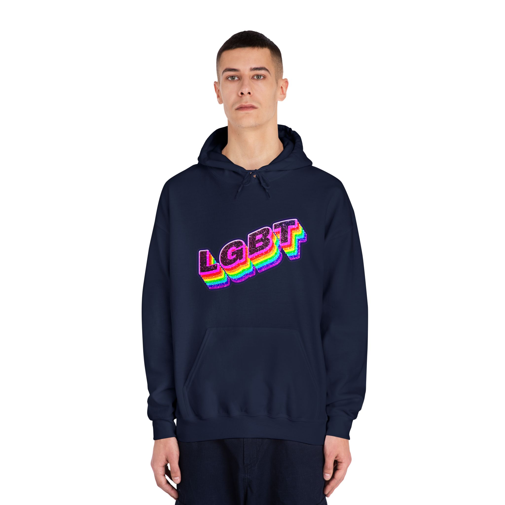 Png Word Lgbt Rainbow Typography Unisex Dryblend Hooded Sweatshirt - Image 31