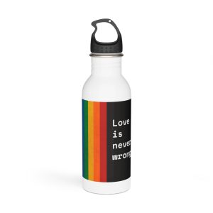 Rainbow With Love Is Never Wrong Concept Pride Month Stainless Steel Water Bottle