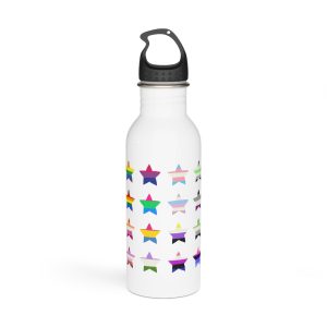 Set Colorful Lgbtq Pride Flag Star Shape Gender Equality Sexual Identity Pride Flags Collection Lgbtqia Community Pride Month Stainless Steel Water Bottle