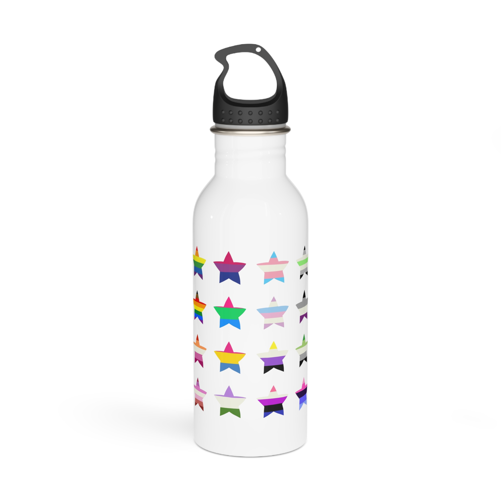 Set Colorful Lgbtq Pride Flag Star Shape Gender Equality Sexual Identity Pride Flags Collection Lgbtqia Community Pride Month Stainless Steel Water Bottle