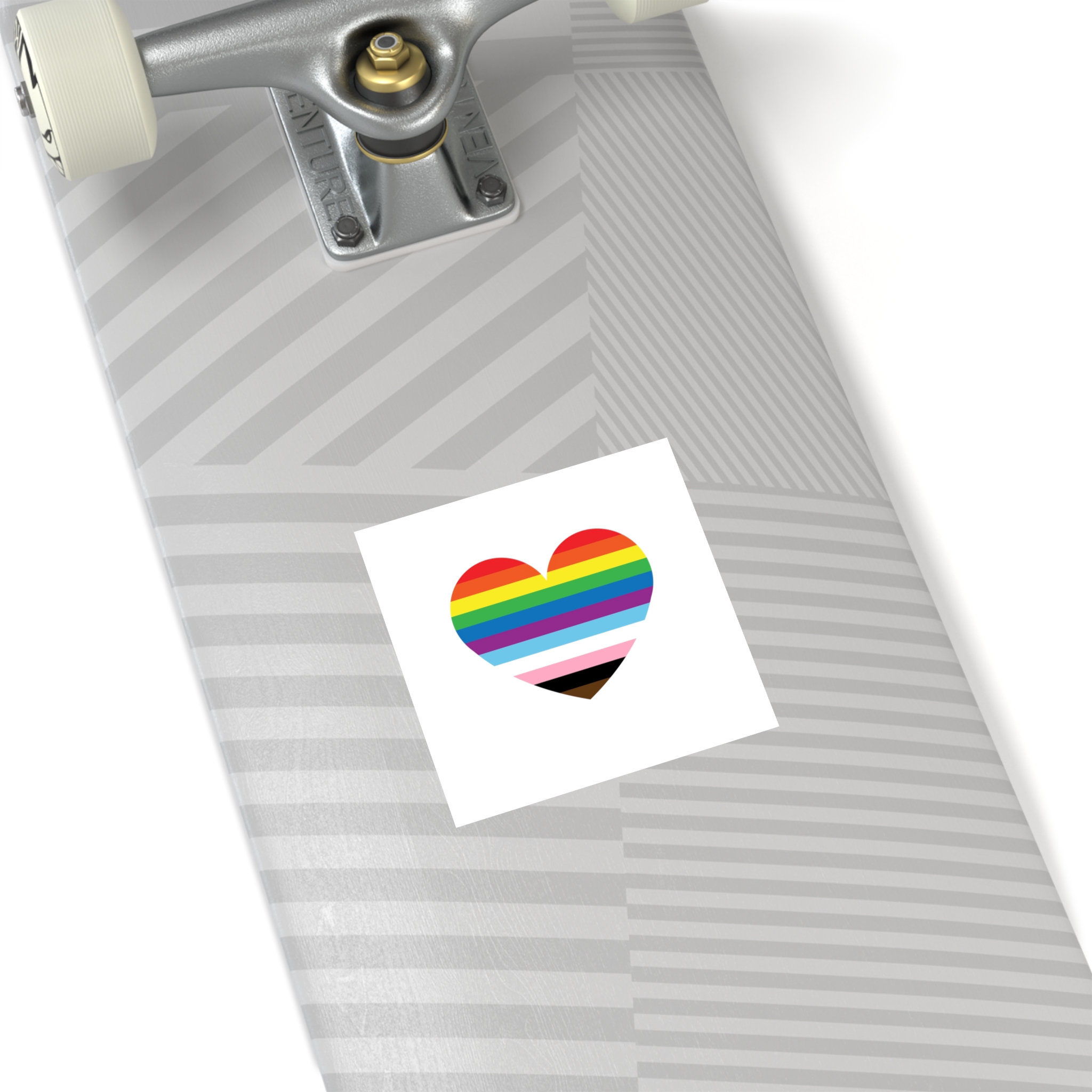Progress Pride Flag Heart Symbol Love Inclusion Laminate Stickers Square - Image 24