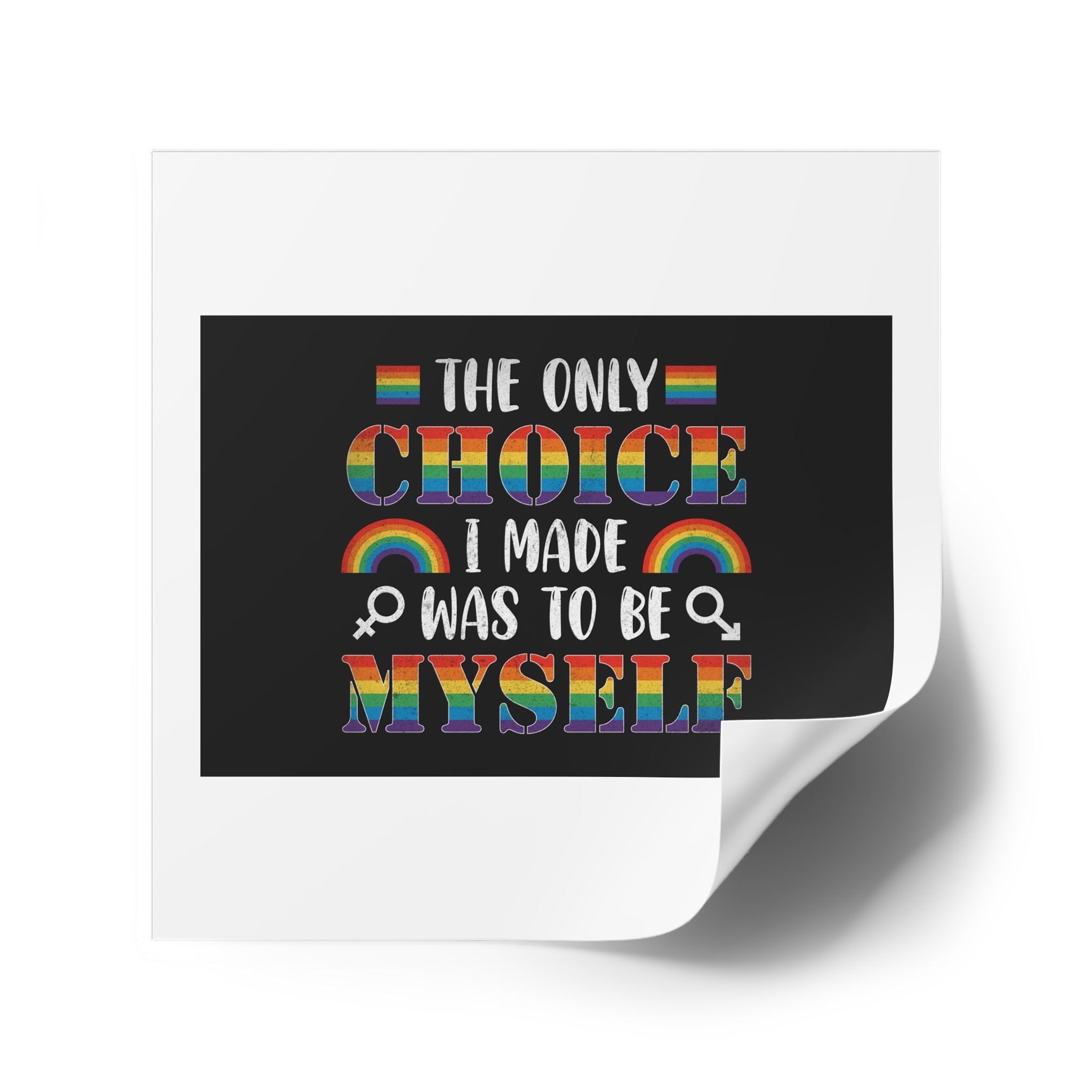 Pride Gay Rainbow Typography Vector Premium T Shirt(1) Laminate Stickers Square - Image 34