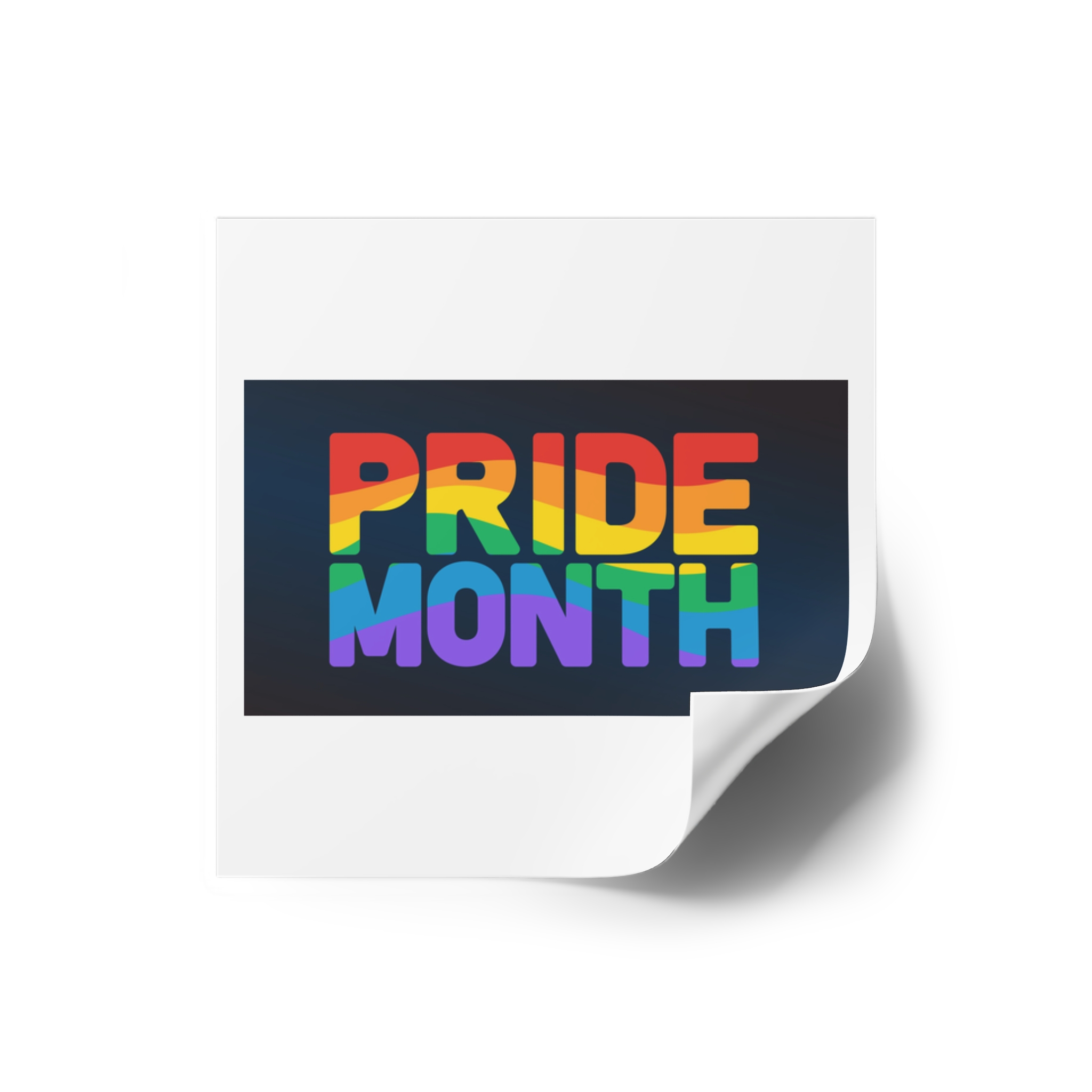 Lgbt Pride Rainbow Flag Lettering Banner Poster Social Media Pride Calligraphy With Laminate Stickers Square - Image 10