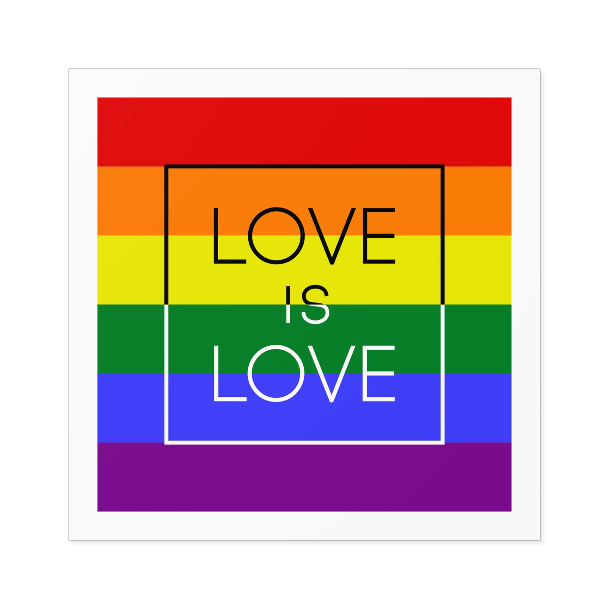 Lgbt Card Text Love Is Love Background Flag Colors Vector Illustration Laminate Stickers Square - Image 37