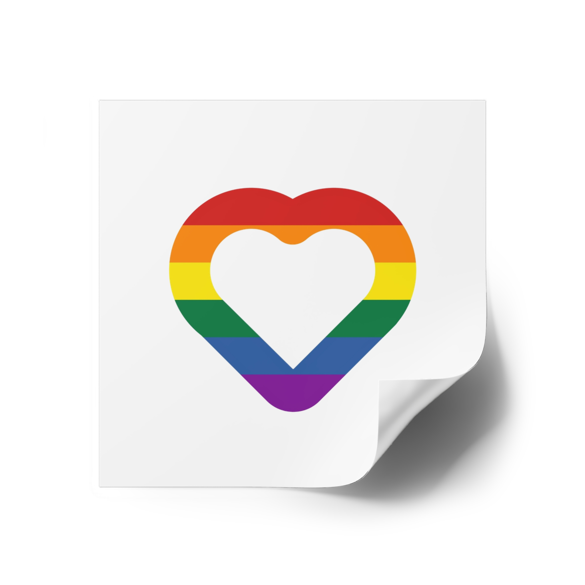 Pride Flag Heart Shape Icon Isolated White Background Lgbt Love Modern Sign Vector Illustration Laminate Stickers Square - Image 70