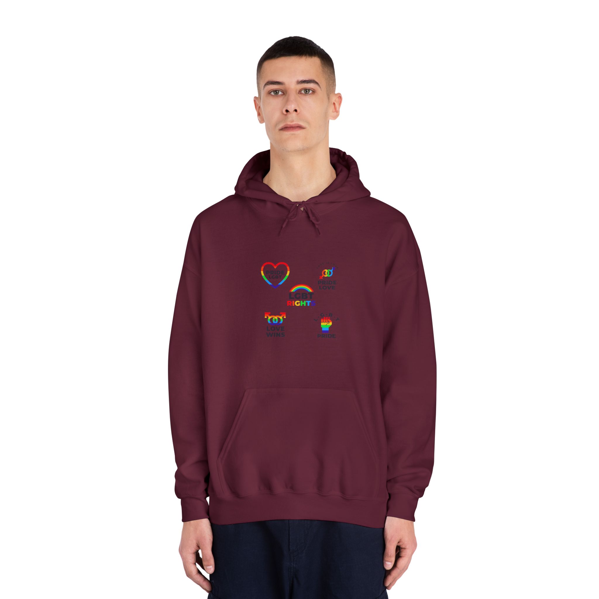 Pride Day Badges Collection Unisex Dryblend Hooded Sweatshirt - Image 19