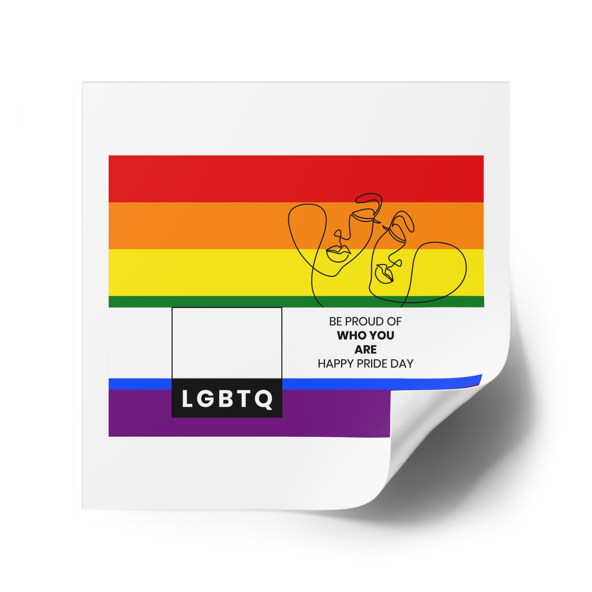 Lgbtq Pride Month Celebration Banner Poster Card Design Vector Illustration Laminate Stickers Square - Image 38