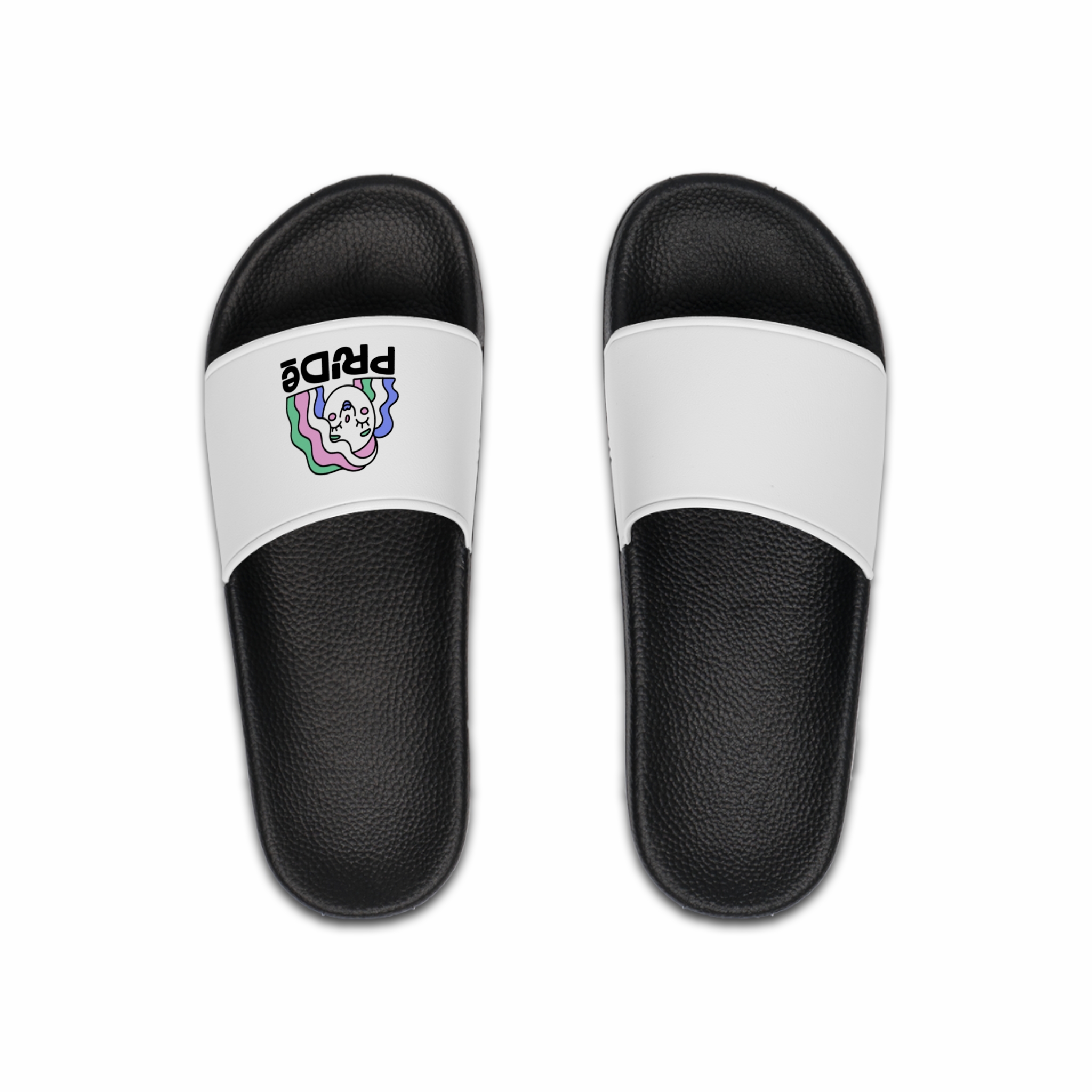 Pride Day Lettering Quote Concept Mens Slide Sandals