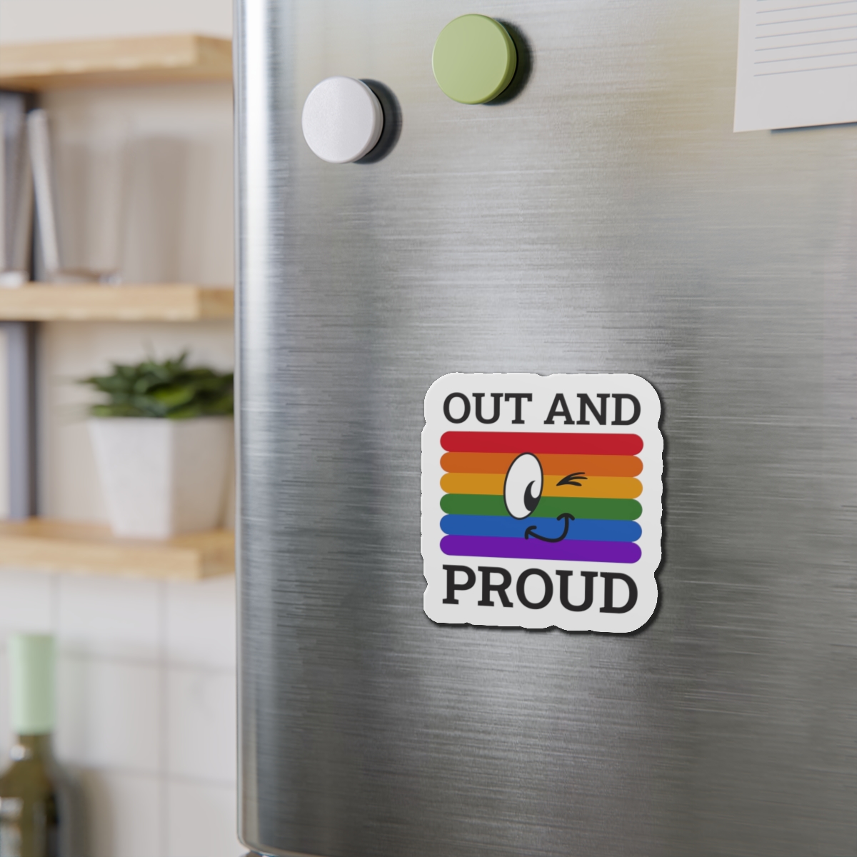 Out Proud Lgbtq Pride Month Quote Book Lover Rainbow Flag Hand Drawn Art White Background Die Cut Magnets - Image 12