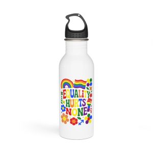 Colorful Equality Hurts None Rainbow Pride Illustration Stainless Steel Water Bottle