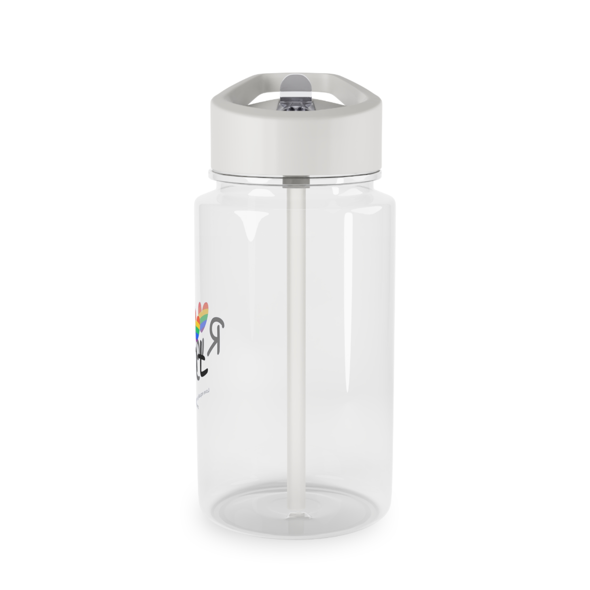 Love Letter Pride Rainbow Lettering Text Writing Pattern Freedom Love Heart Homo Colors Flag Parade(1) Tritan Water Bottle - Image 3
