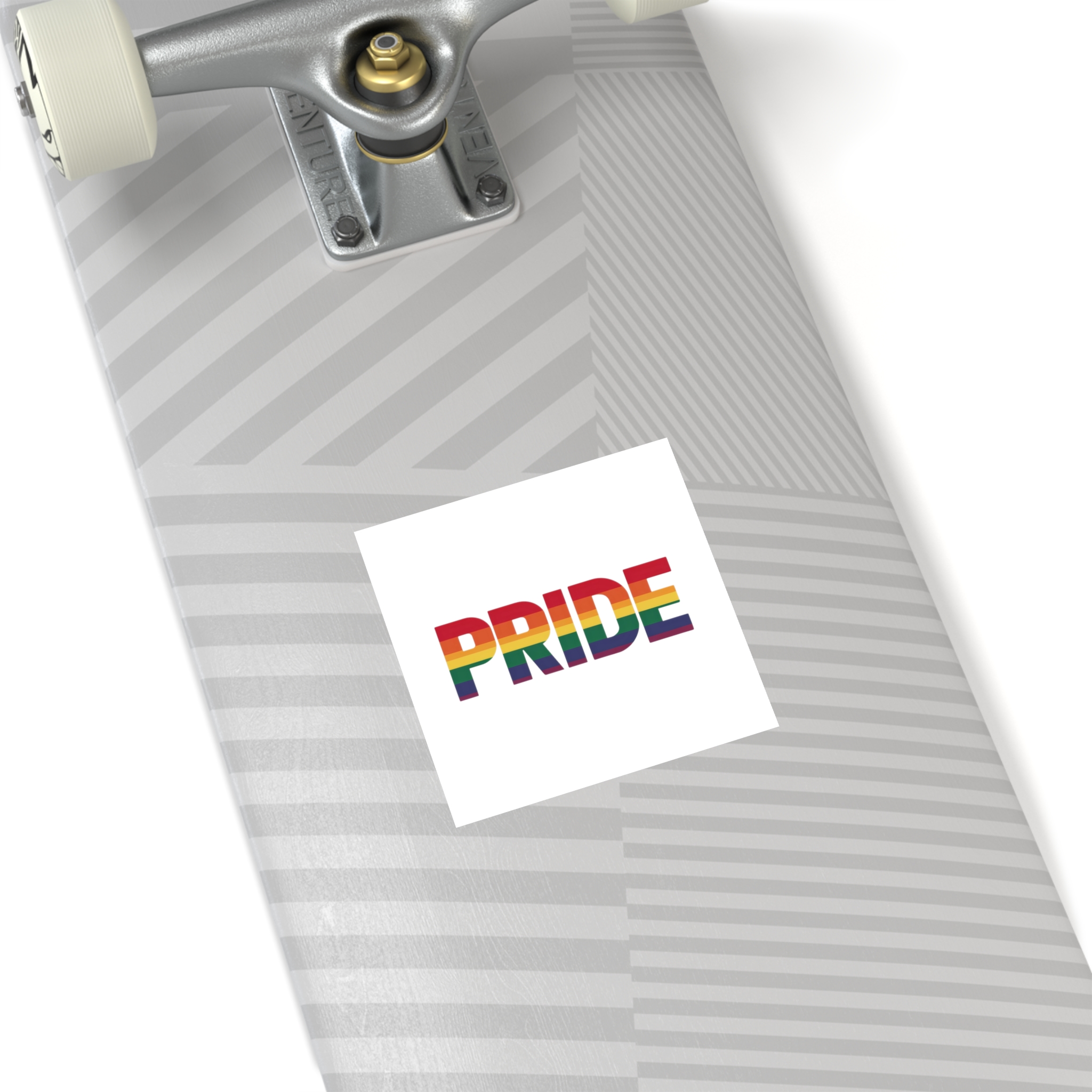 Rainbow Colored Text That Says Rainbow Middle Laminate Stickers Square - Image 24