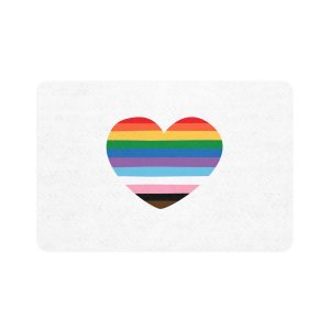 Inclusive Progress Pride Heart Symbol Pet Food Mat 12x18