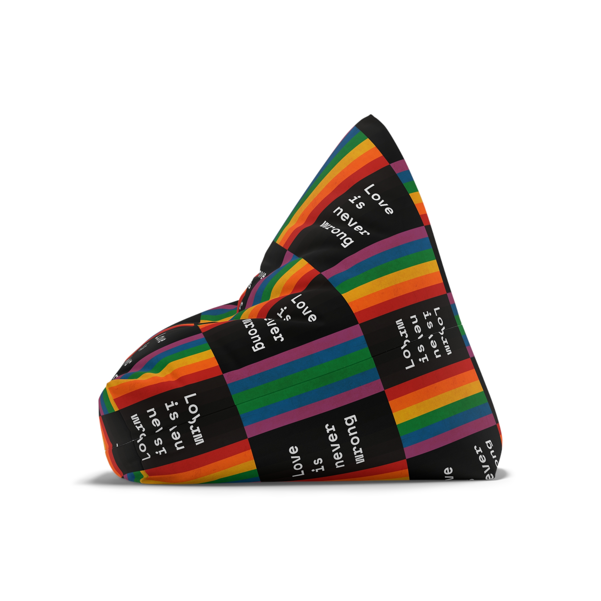 Rainbow With Love Is Never Wrong Concept Pride Month Bean Bag Chair Cover - Image 8
