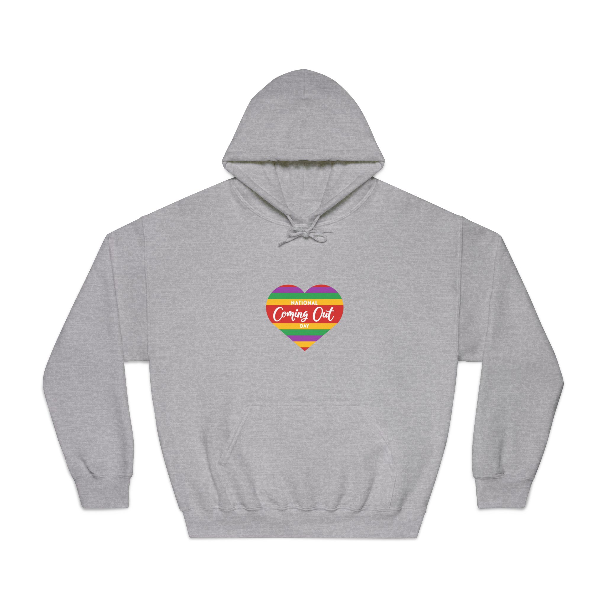 National Coming Out Day Rainbow Heart With Text Pride Lgbtq Unisex Dryblend Hooded Sweatshirt - Image 13