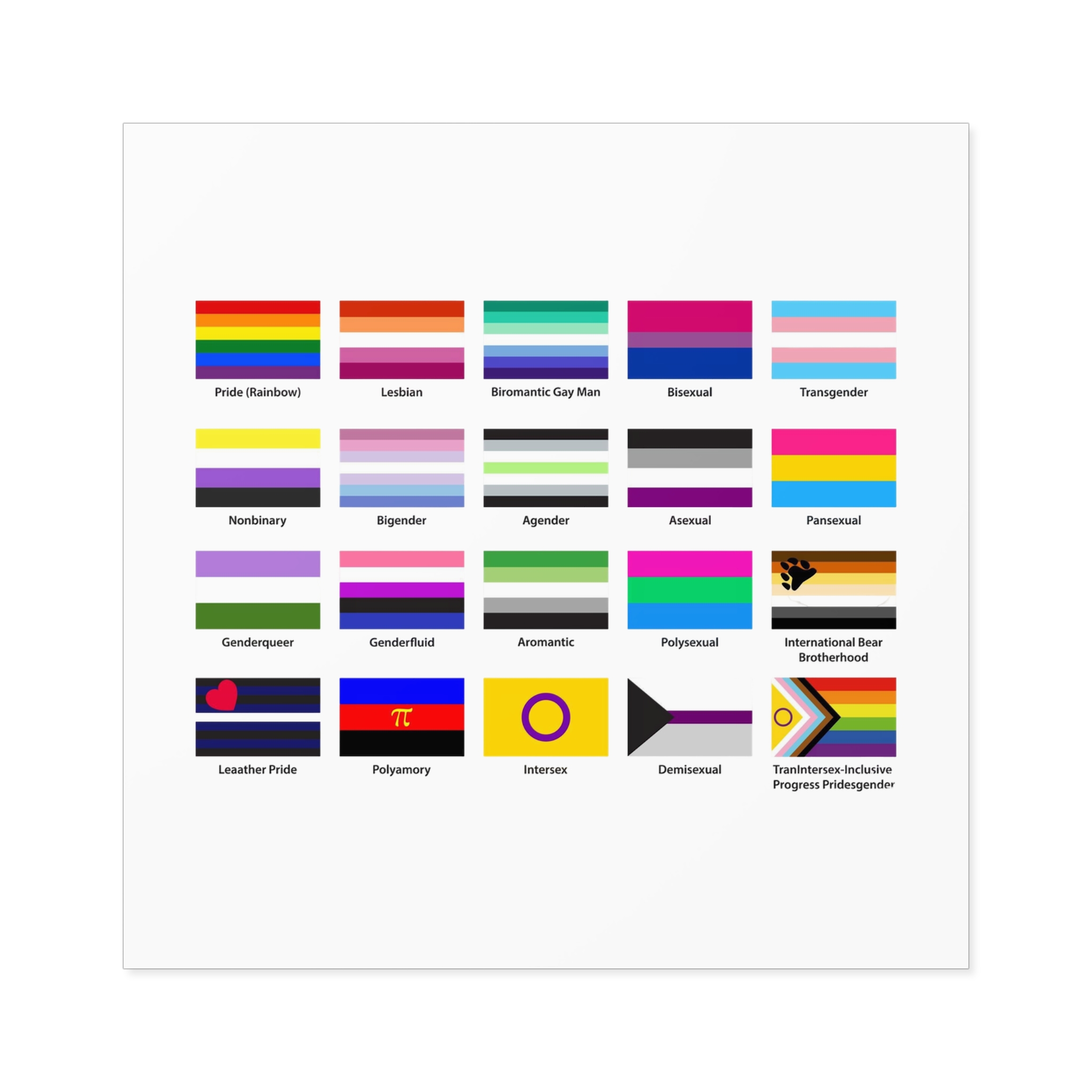Lgbtq Community Flags Set Lgbt Sexual Identity Pride Flags Collection Rainbow Lesbian Gay Bisexual Laminate Stickers Square - Image 41