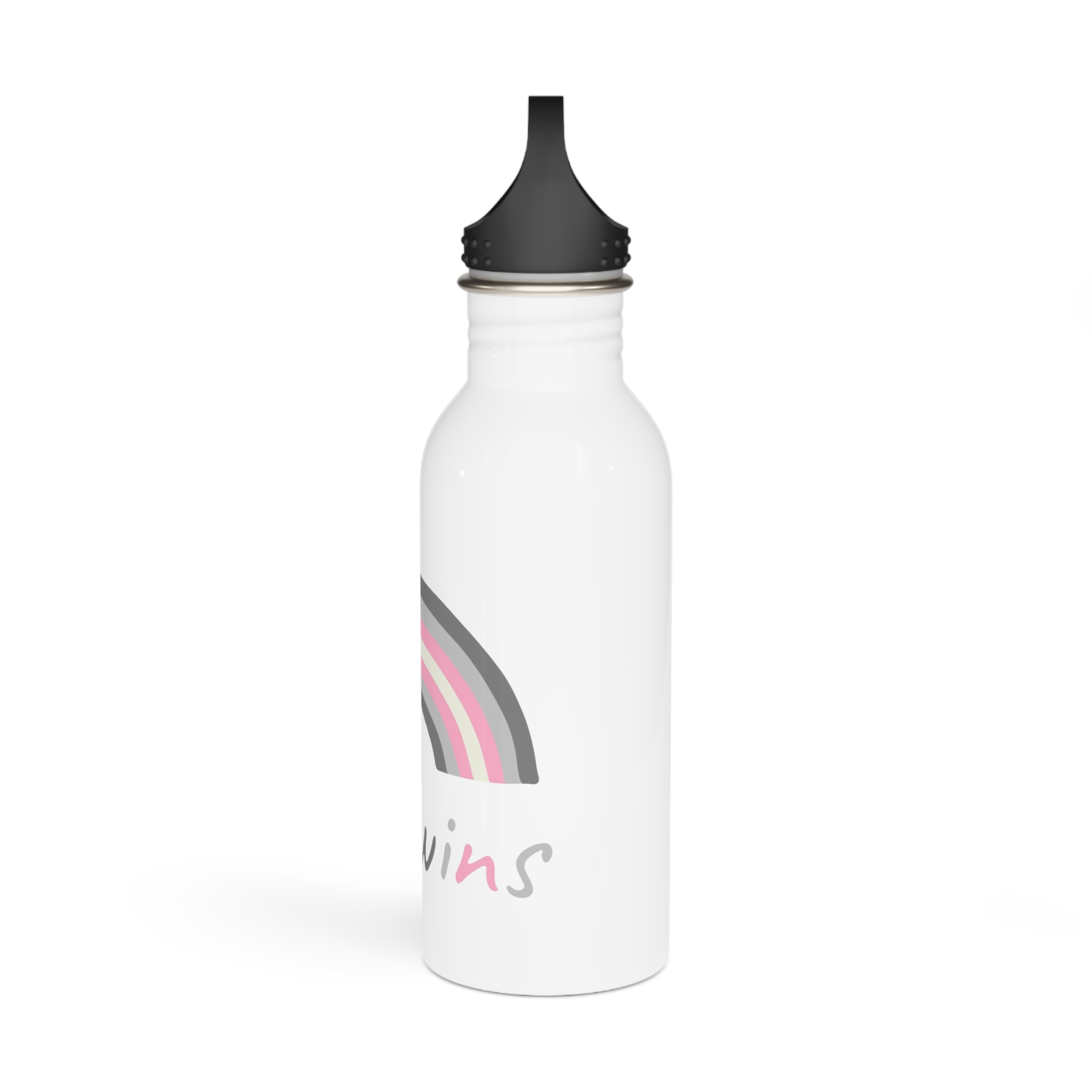 Colorful Rainbow Shape Demigirl Pride Flag Happy Pride Day Lgbtqia Community Pride Month Vector Hand Drawn Doodle Posters Stickers Logo Cards Stainless Steel Water Bottle - Image 4