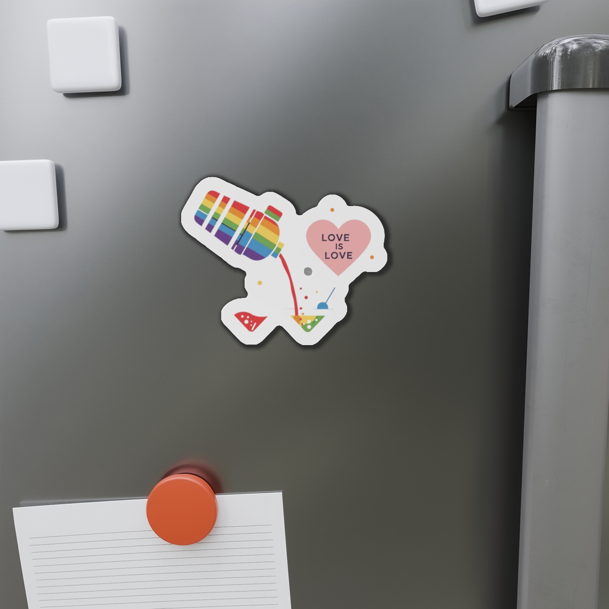 Rainbow Cocktail Shaker Pouring Drink With Heart Love Is Love Illustration Vector Die Cut Magnets - Image 11