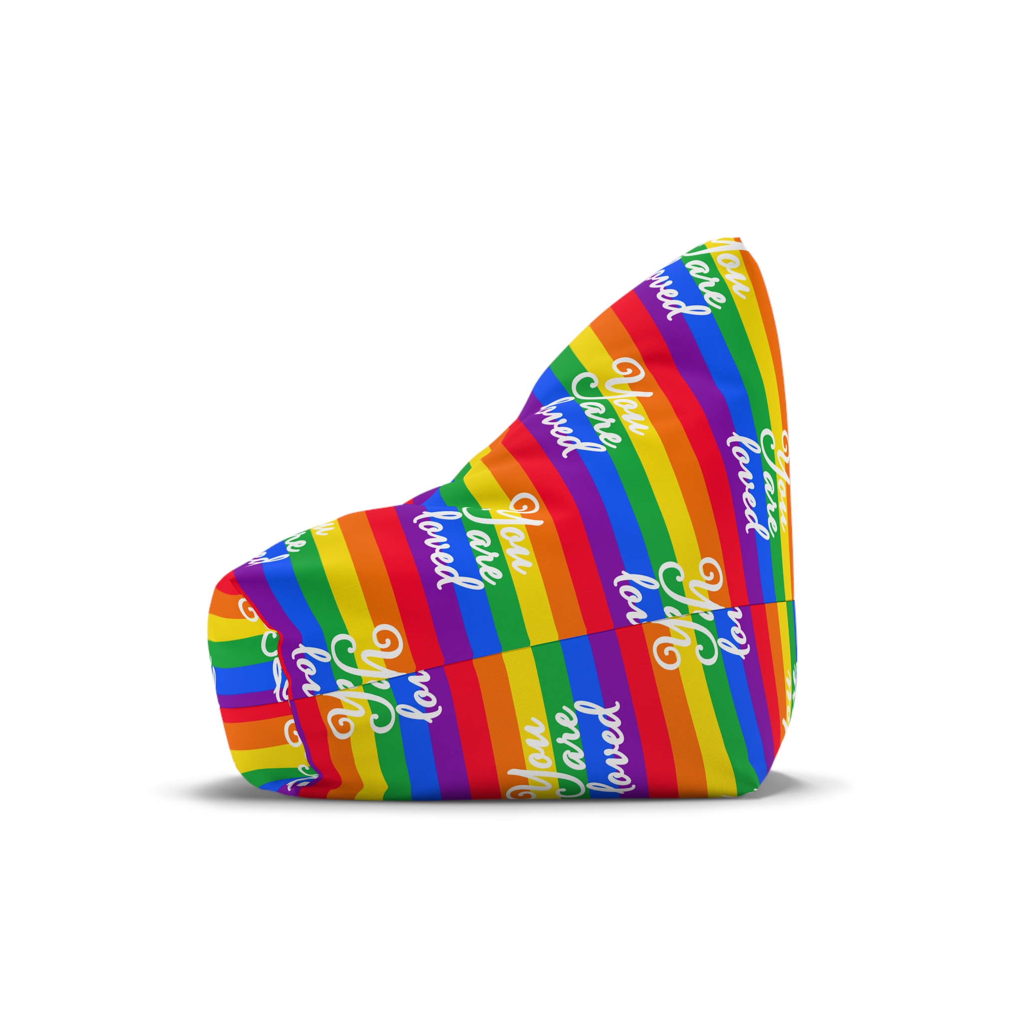 You Are Loved Words Lgbt Pride Flag Background Bean Bag Chair Cover - Image 4