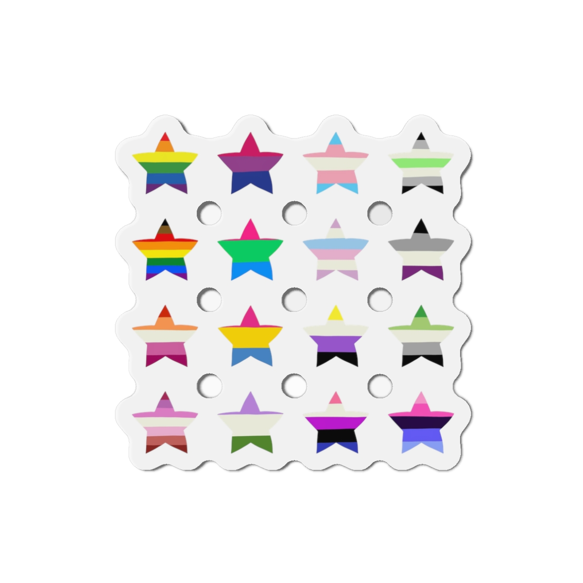 Set Colorful Lgbtq Pride Flag Star Shape Gender Equality Sexual Identity Pride Flags Collection Lgbtqia Community Pride Month Die Cut Magnets - Image 4