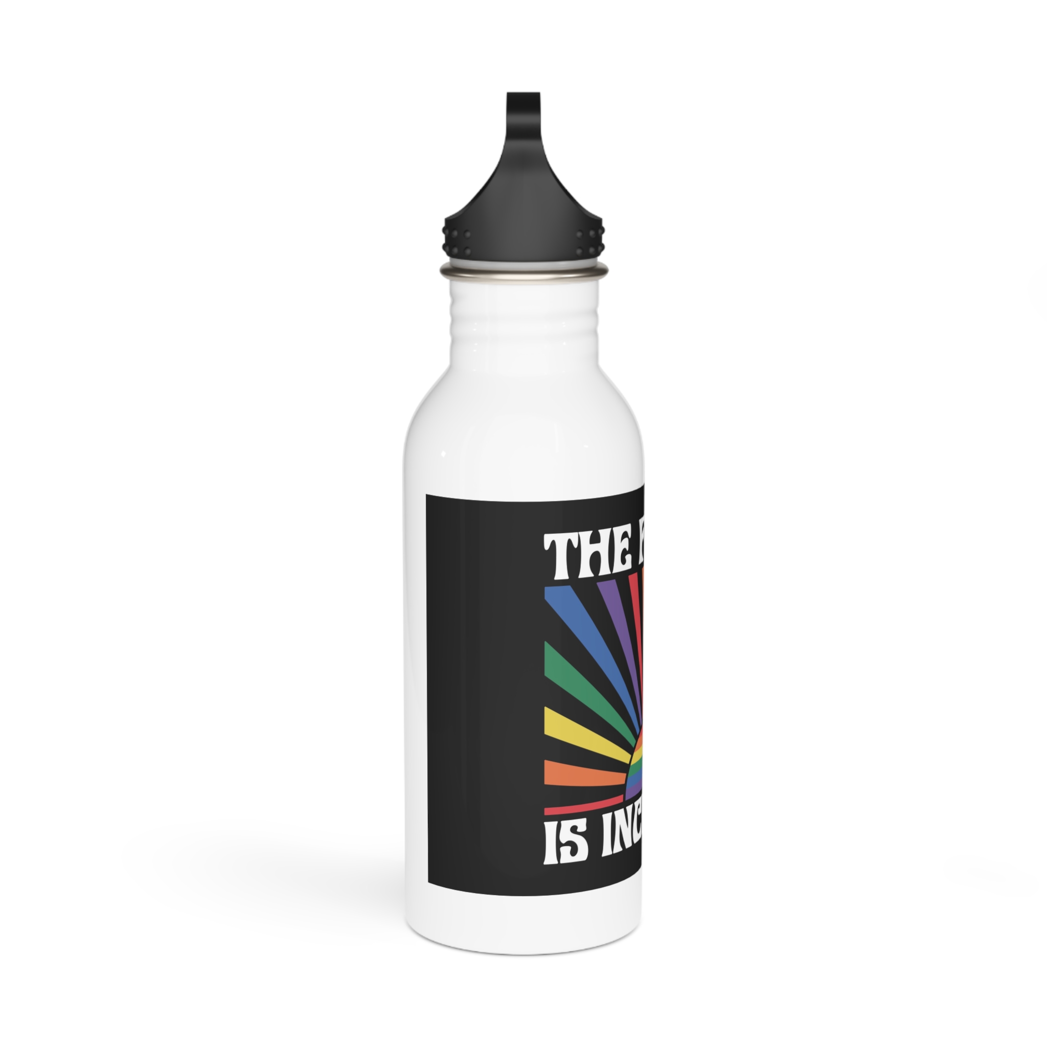 Pride Lgbtq Gay Typography Vector Tshirt Design Stainless Steel Water Bottle - Image 2