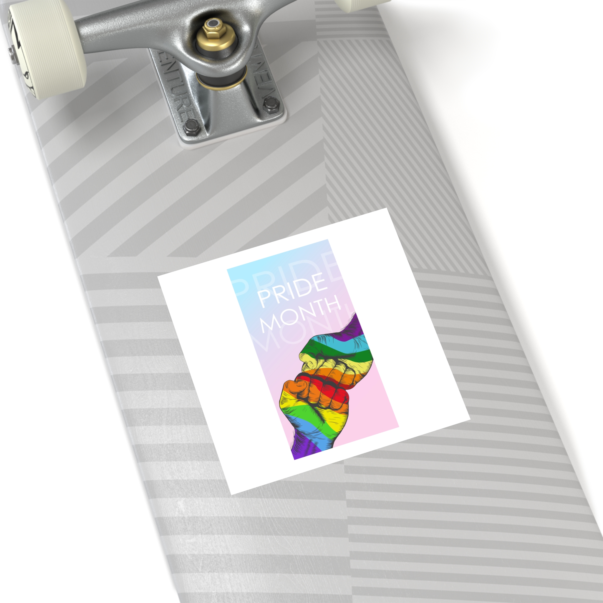 Rainbow Colored Hand Fist Fist Gesture Gay Pride Month Background Lgbt Concept Laminate Stickers Square - Image 36