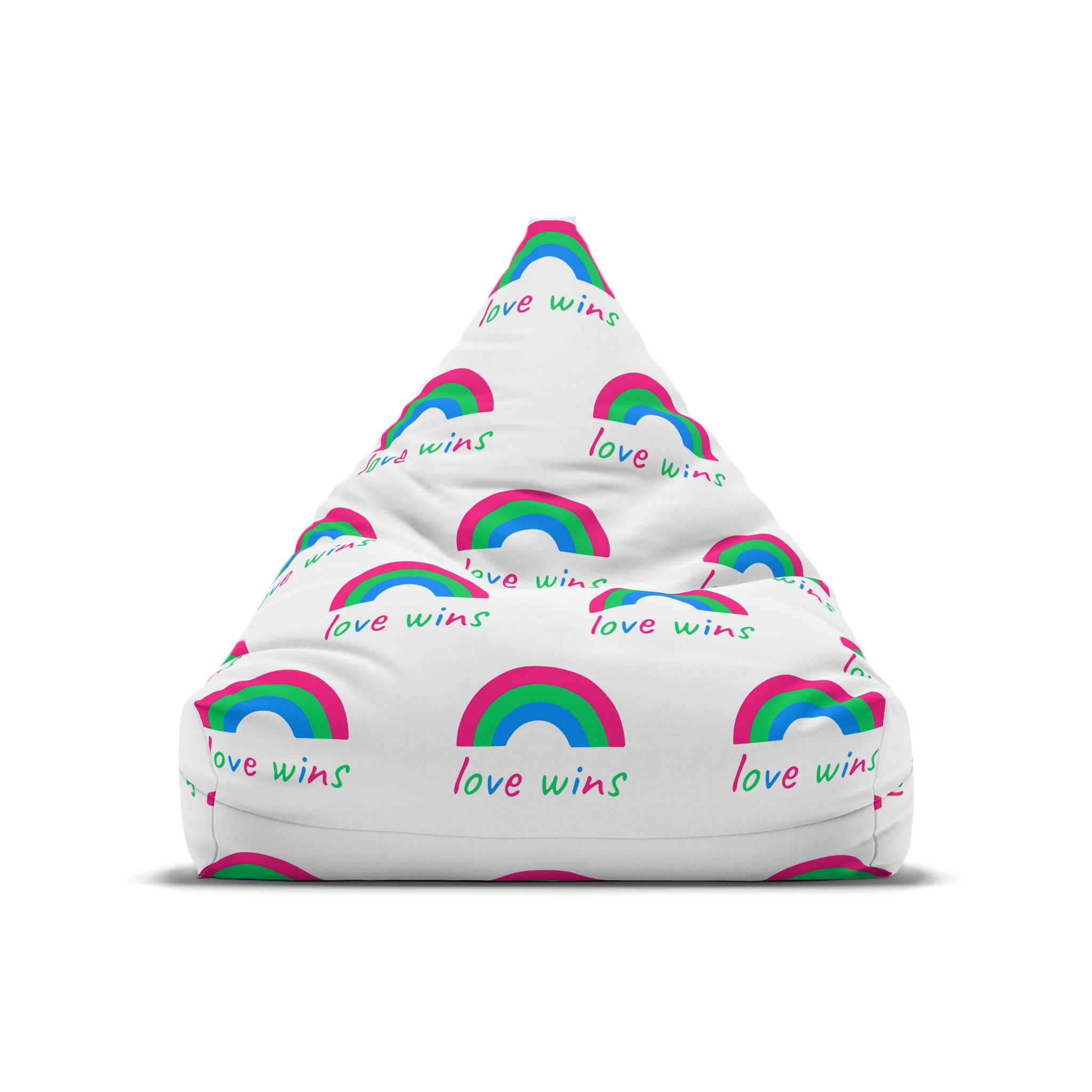 Colorful Rainbow Shape Polysexual Pride Flag Happy Pride Day Lgbtqia Community Pride Month Vector Hand Drawn Doodle Posters Stickers Logo Cards Bean Bag Chair Cover - Image 5