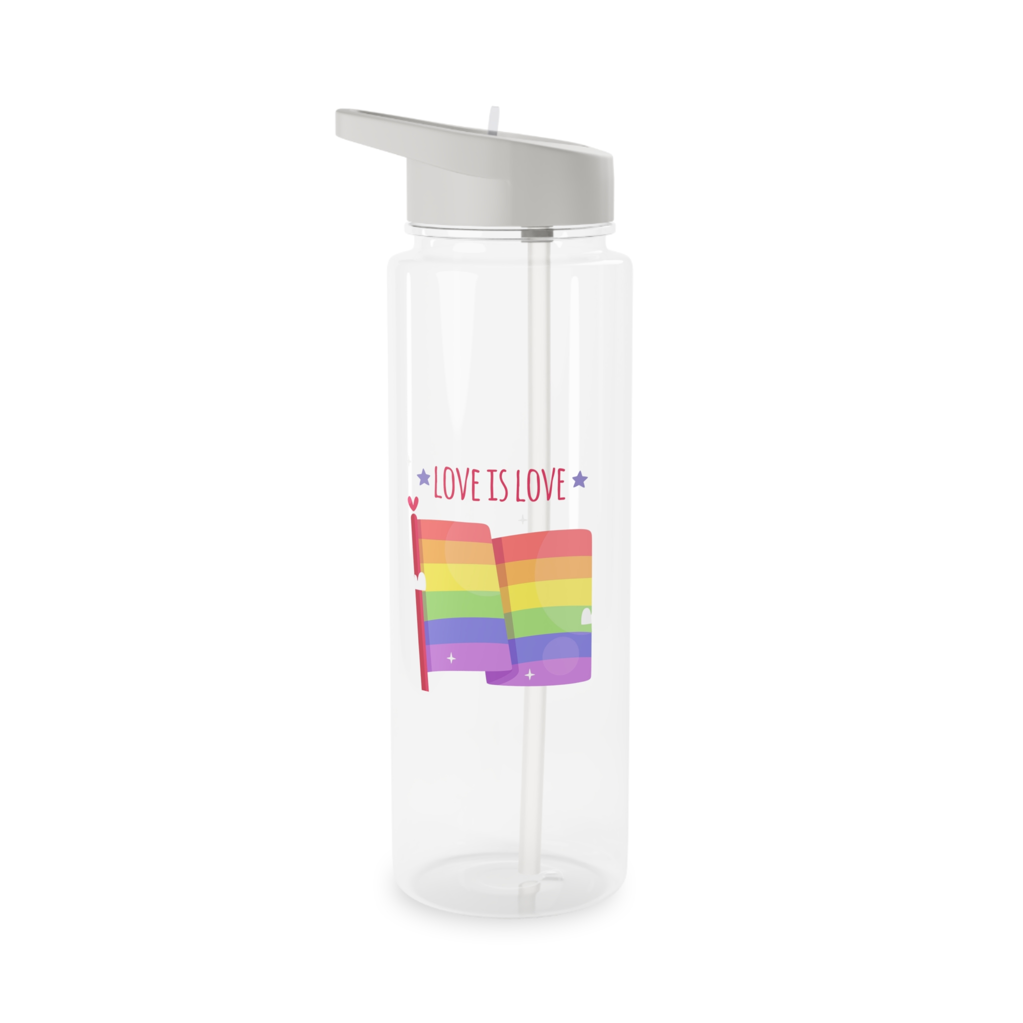Pride Day Flag With Love Tritan Water Bottle - Image 5