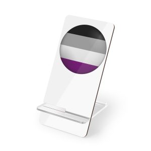 Flag Asexual Lgbtq Glossy Circular Flag Button Appearance 3d Icon Design With Depth Mobile Display Stand For Smartphones