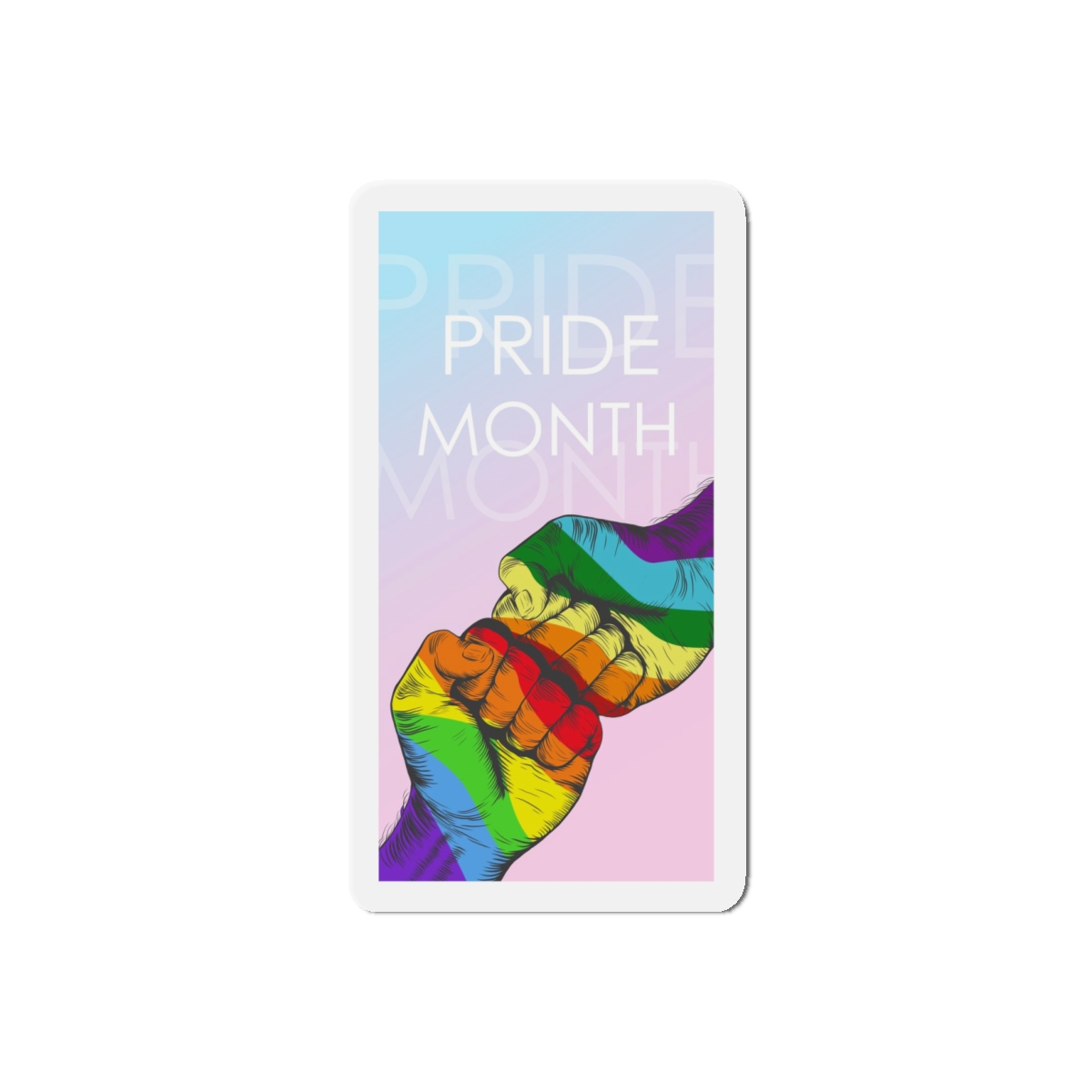 Rainbow Colored Hand Fist Fist Gesture Gay Pride Month Background Lgbt Concept Die Cut Magnets - Image 7