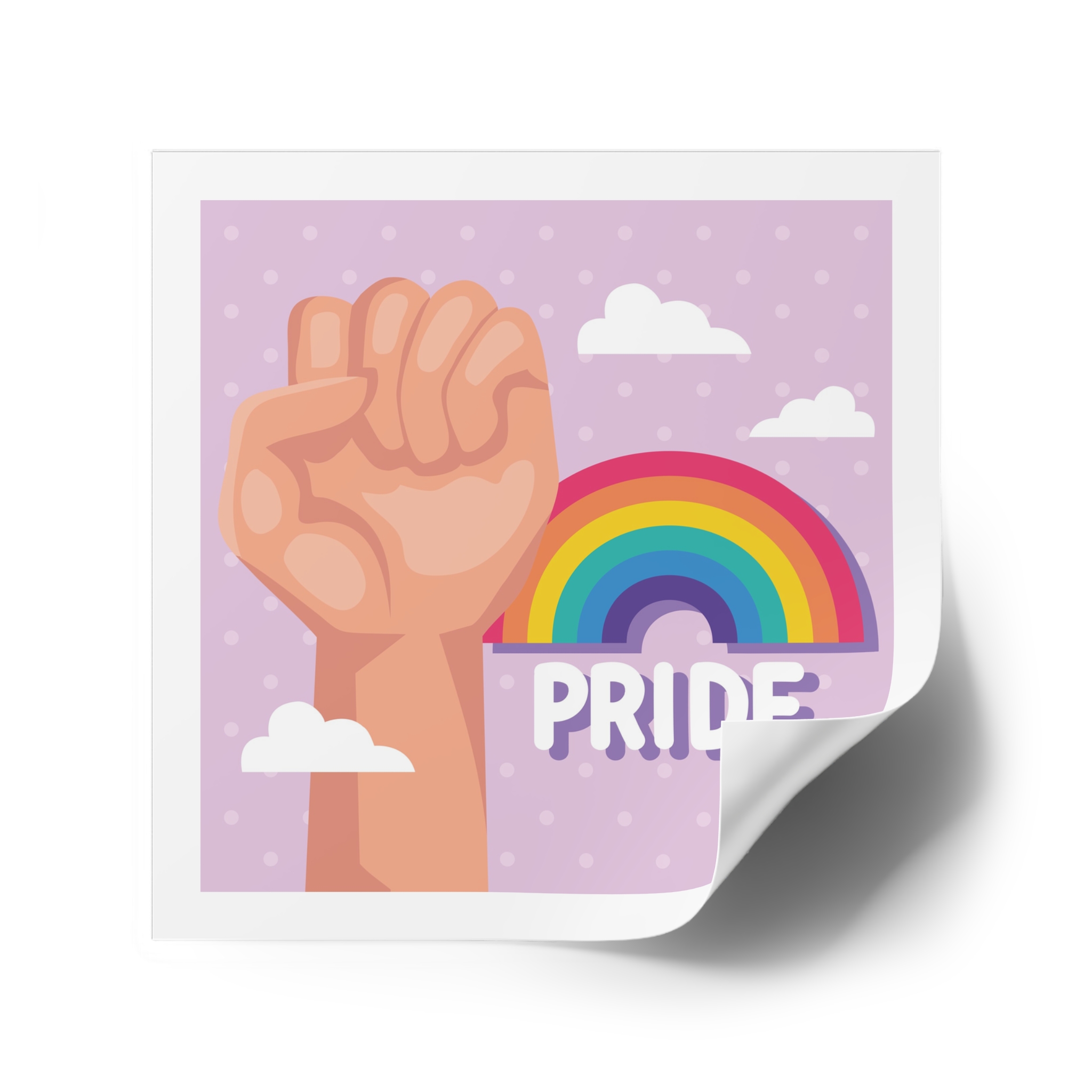 Pride Lettering With Rainbow Card Laminate Stickers Square - Image 46