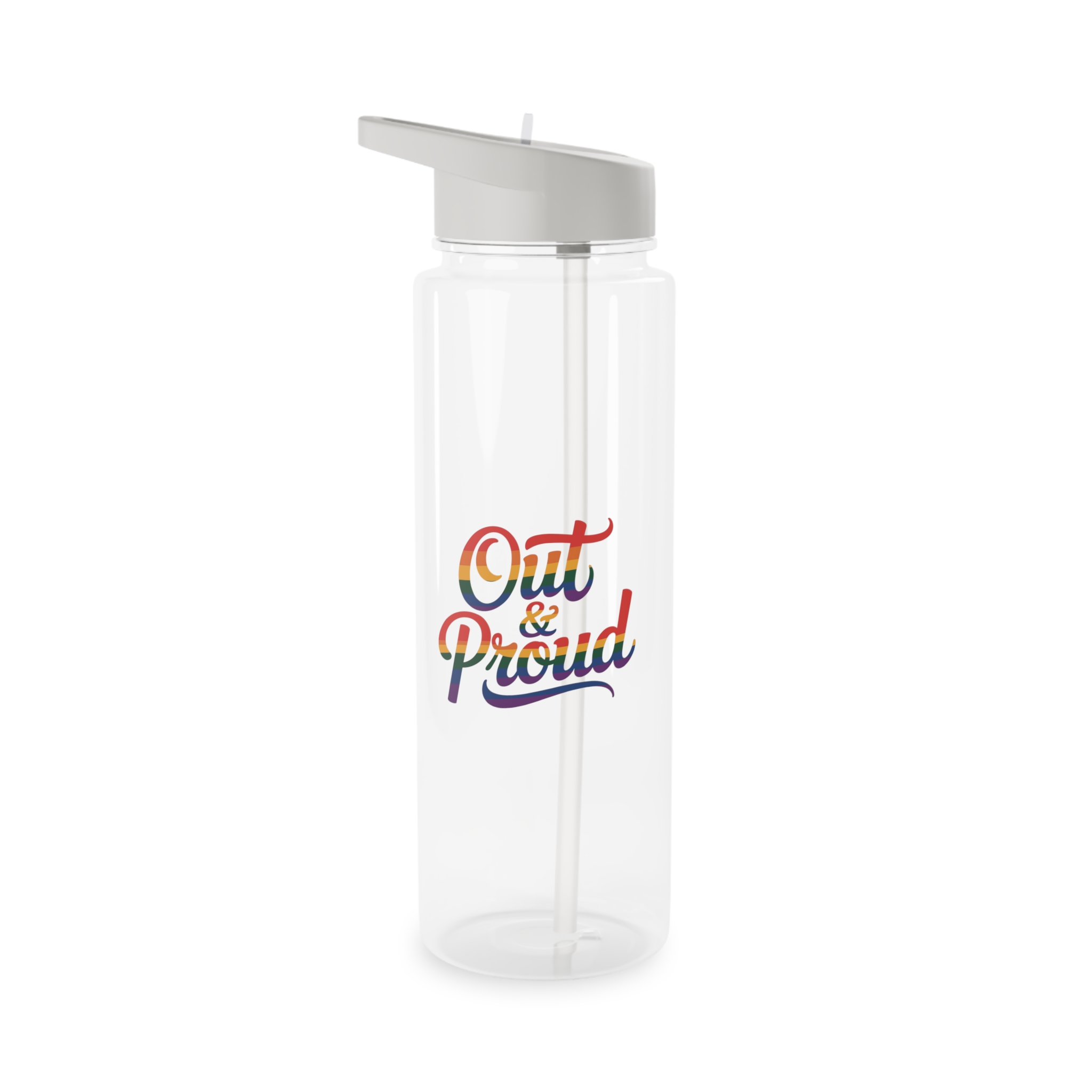 Out Proud T Shirt Design Isolated White Background Tritan Water Bottle - Image 5
