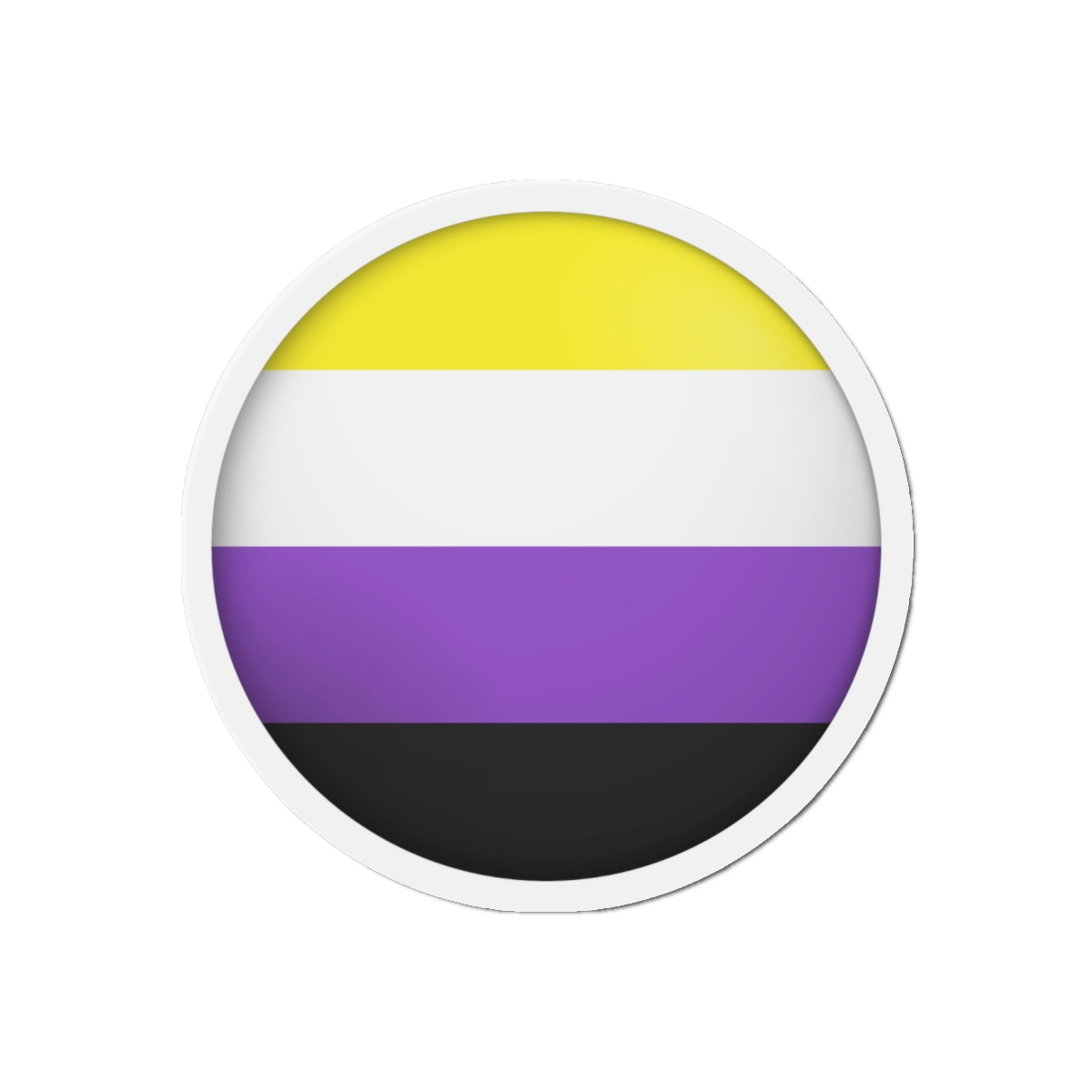 Flag Nonbinary Lgbtq Glossy Circular Flag Button Appearance 3d Icon Design With Depth Die Cut Magnets - Image 7