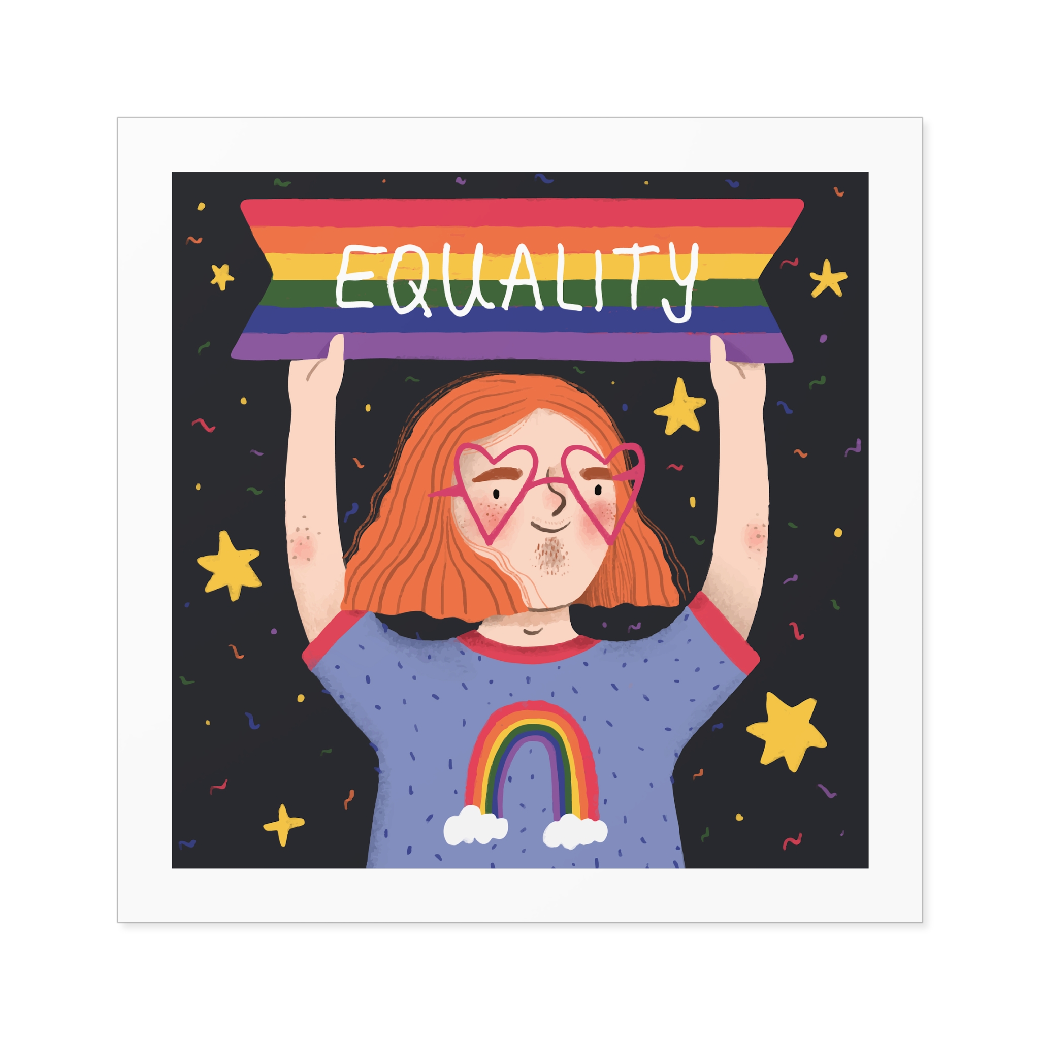 Pride Day Concept Equality Message Laminate Stickers Square - Image 49