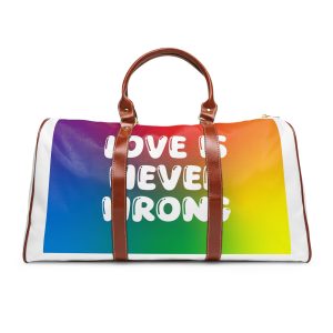 Horizontal Pride Month Vector Background Rainbow Colors Quote Typography Poster Banner Waterproof Travel Bag