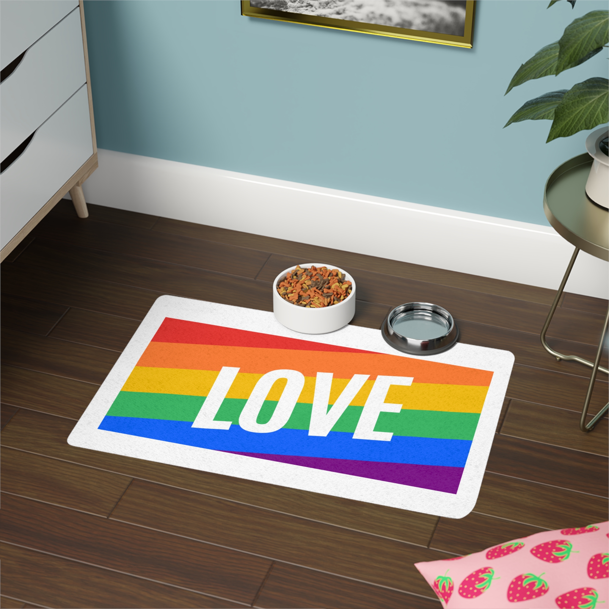Lgbt Flag 5 Pet Food Mat 12x18 - Image 4
