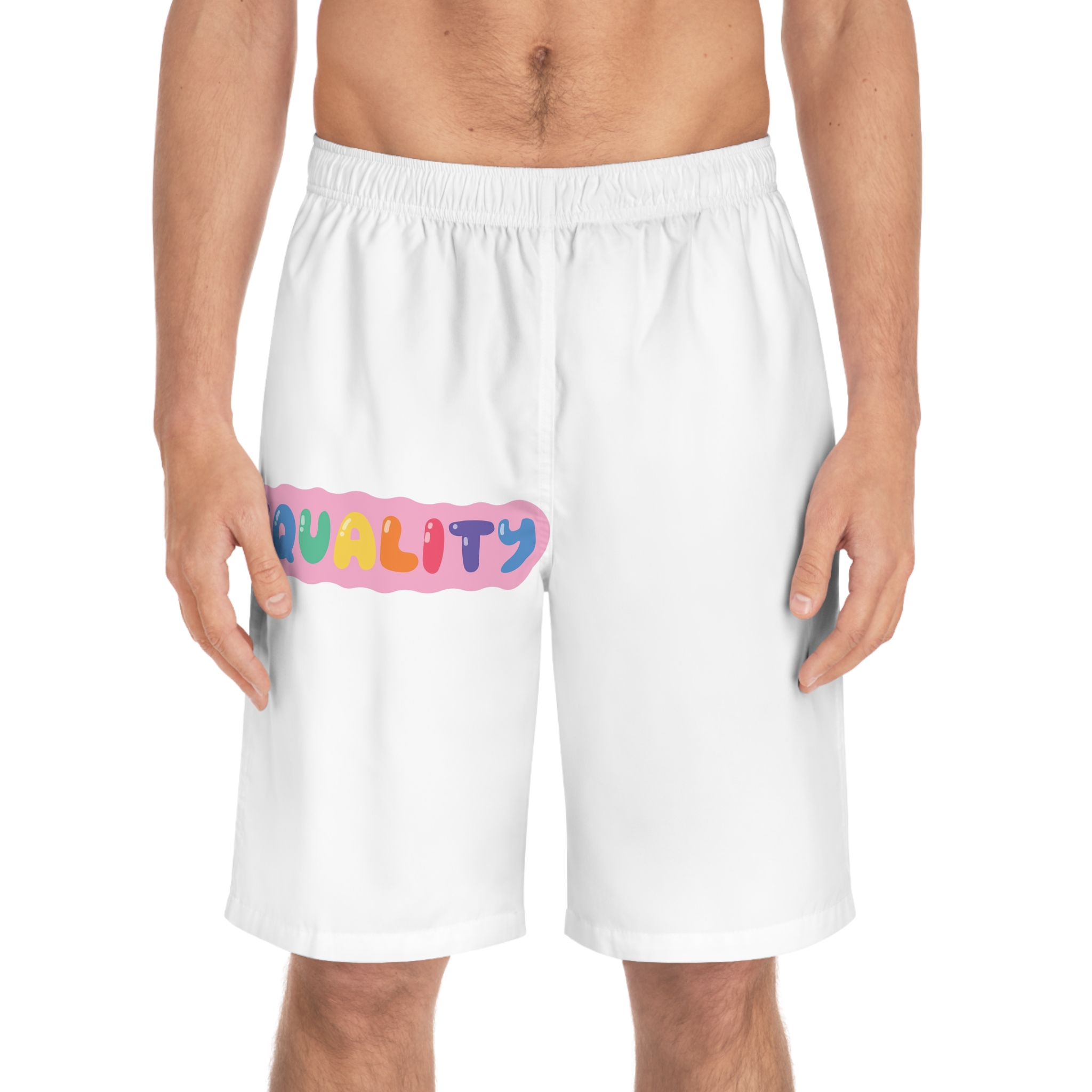 Lgbt Sticker Pack White Background Lgbtq Set Symbol Lgbt Pride Community Rainbow Elements Vector Hand Draw Illustration Hand Drawn Lettering Copia Mens Board Shorts Aop - Image 3